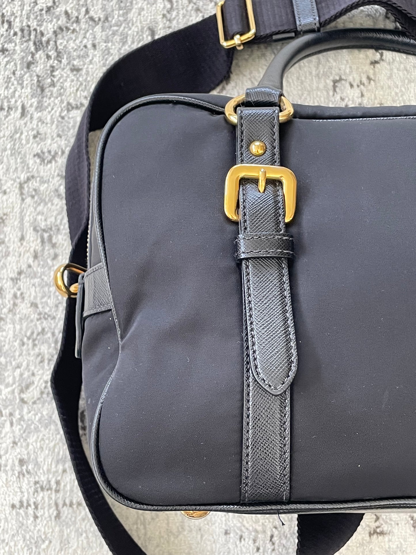Preloved Prada Top Handle Tote Bag with Long Strap