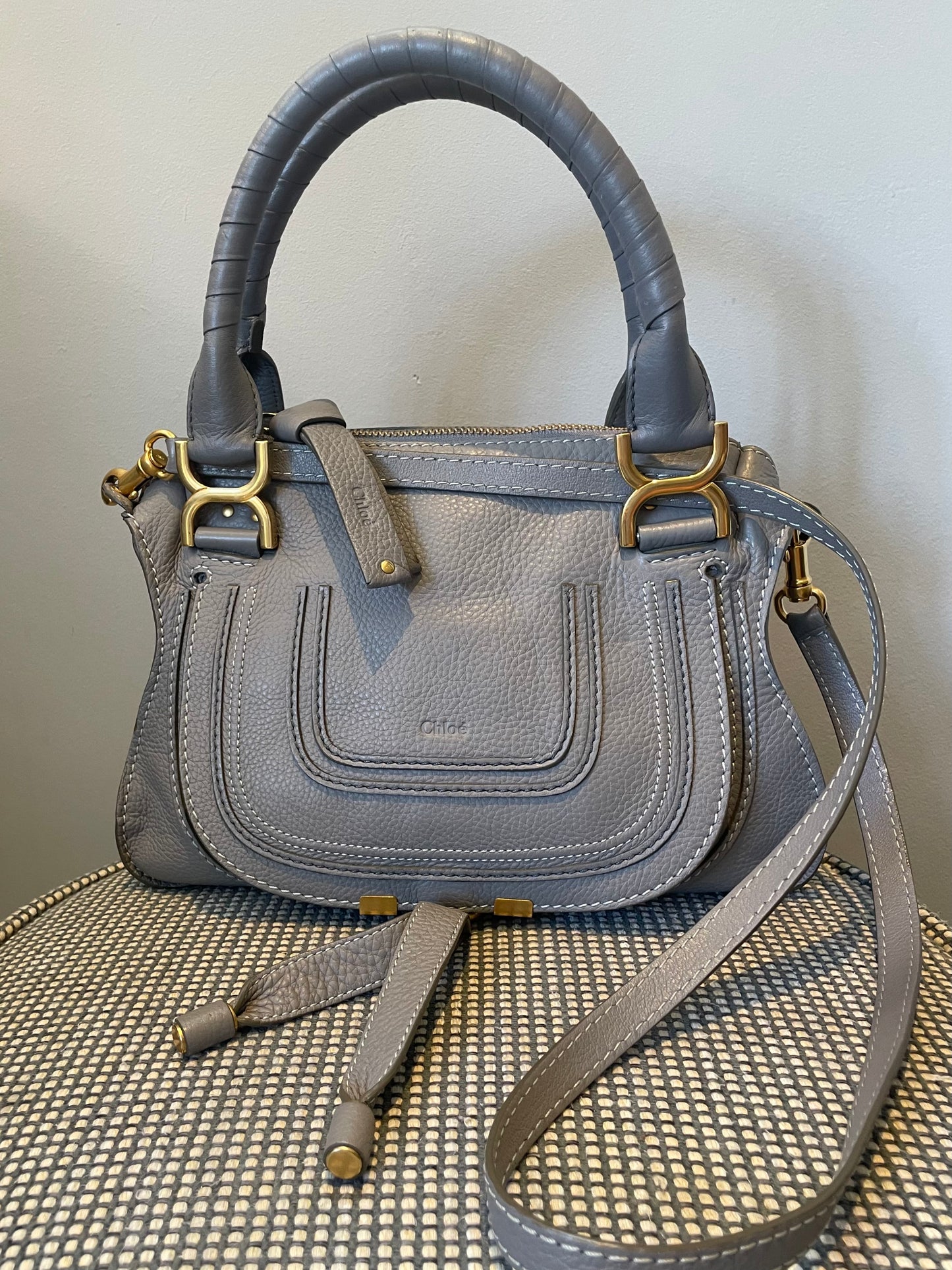 Preloved Chloe Marcie Satchel Bag with Long Strap, Small