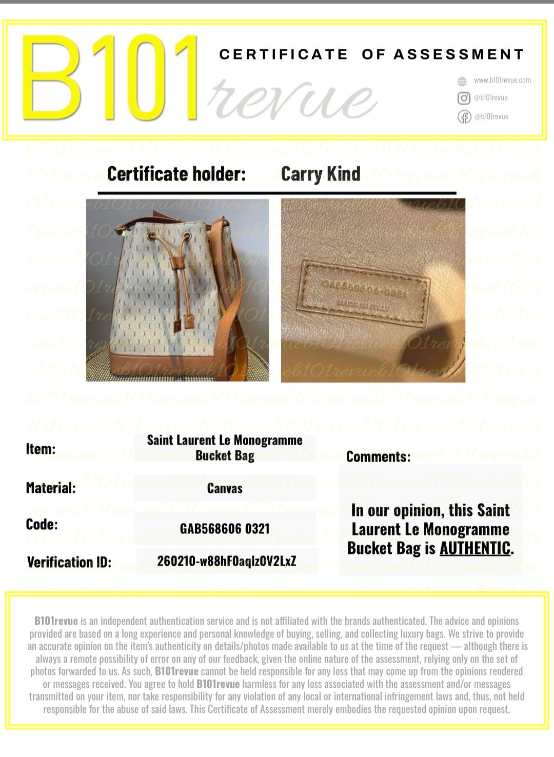 Preloved Saint Laurent Le Monogramme Bucket Bag