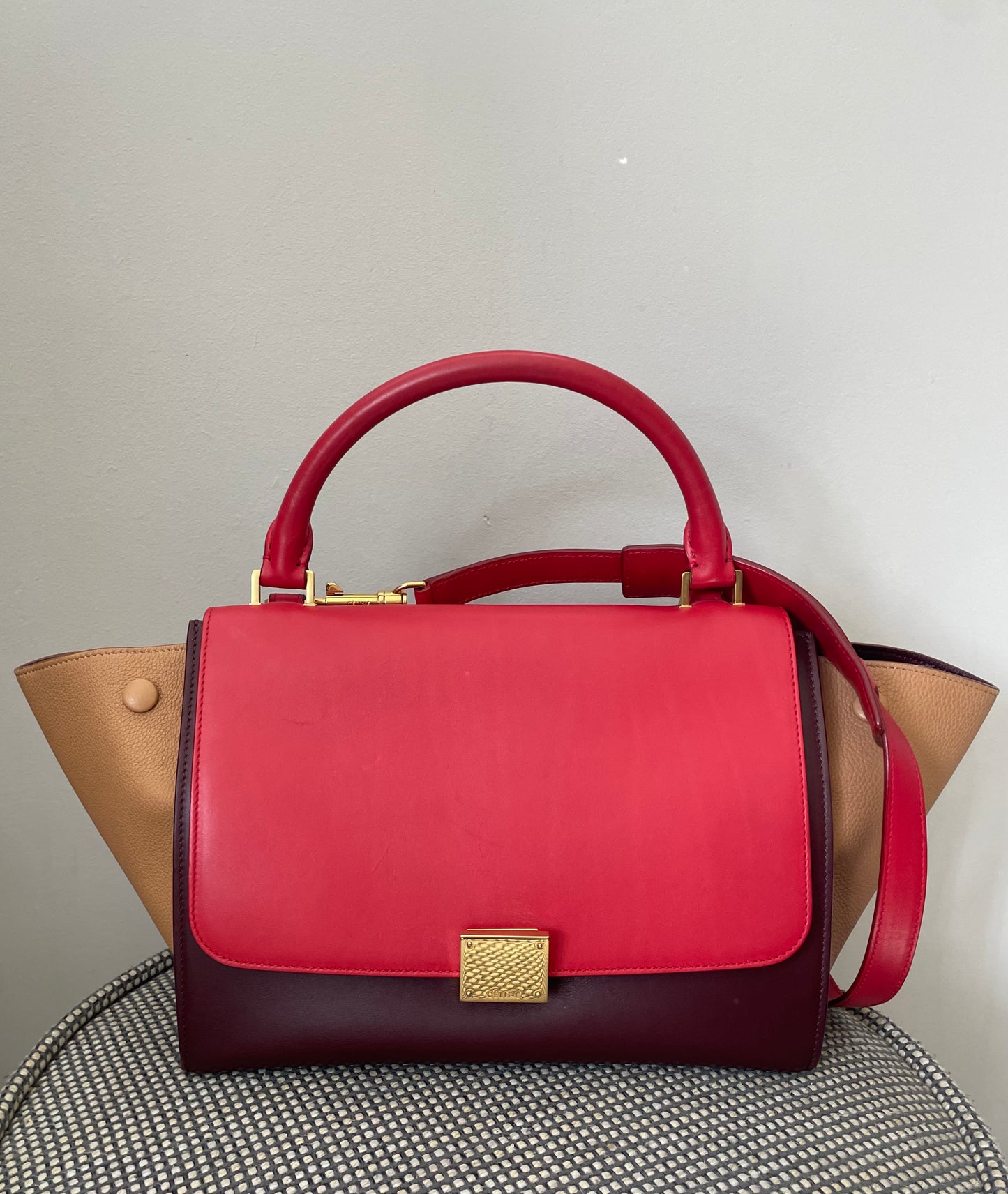Preloved Celine Trapeze Satchel Bag, Small