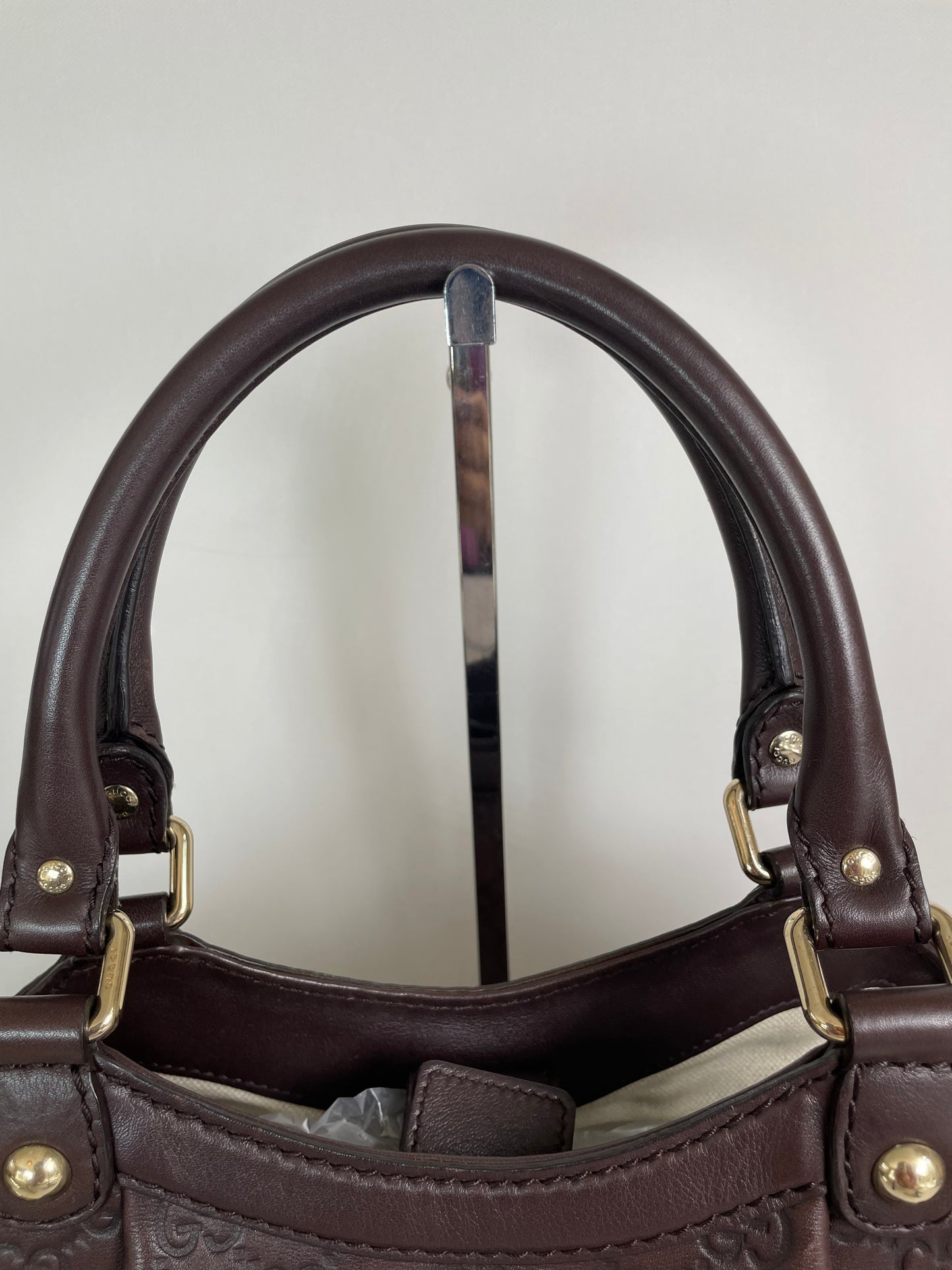 Preloved Gucci Sukey Monogram Guccissima Shoulder Bag, Medium
