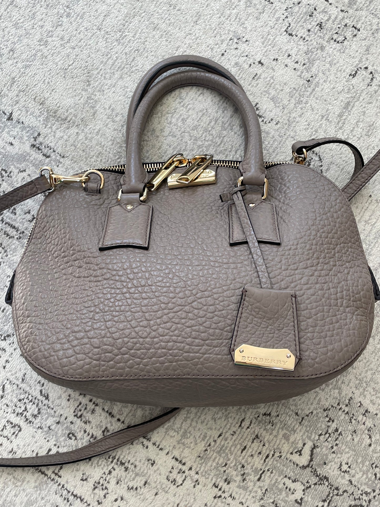 Preloved Burberry Orchard Tote Bag with Long Strap, Medium