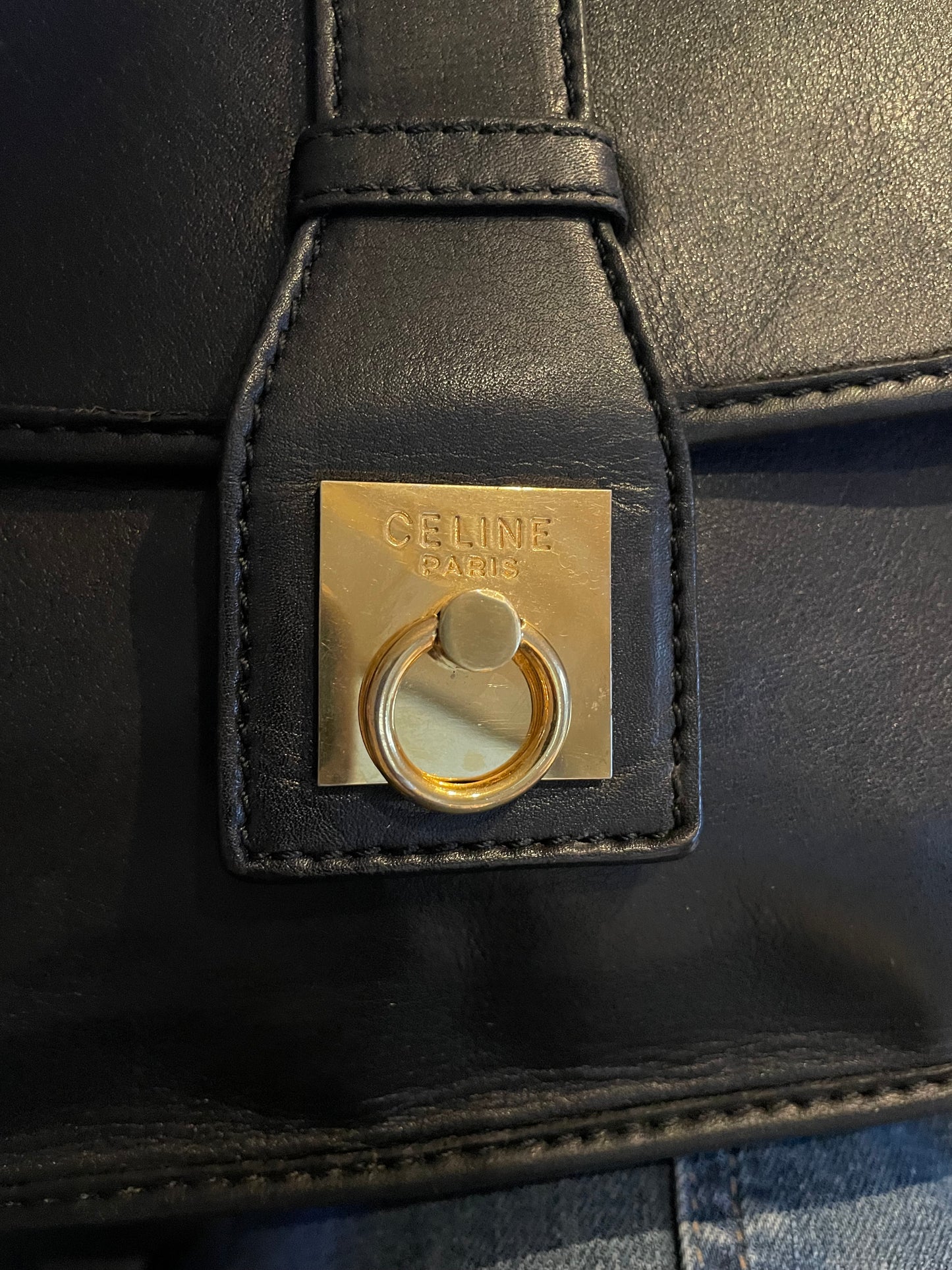 Preloved Celine Lock Shoulder Bag, Vintage