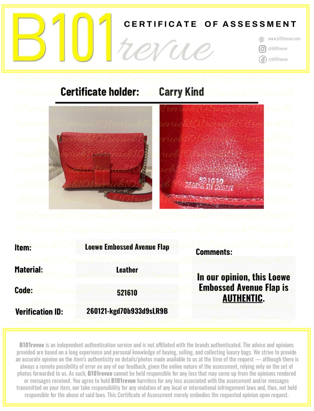 Preloved Loewe Avenue Embossed Shoulder Bag