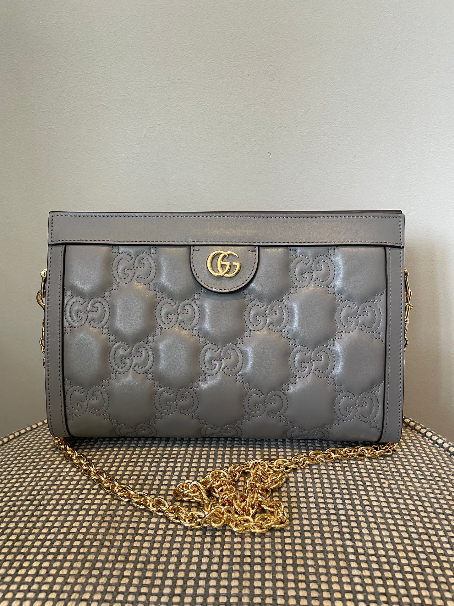 Preloved Gucci GG Matelasse Slim Chain Shoulder Bag, Small