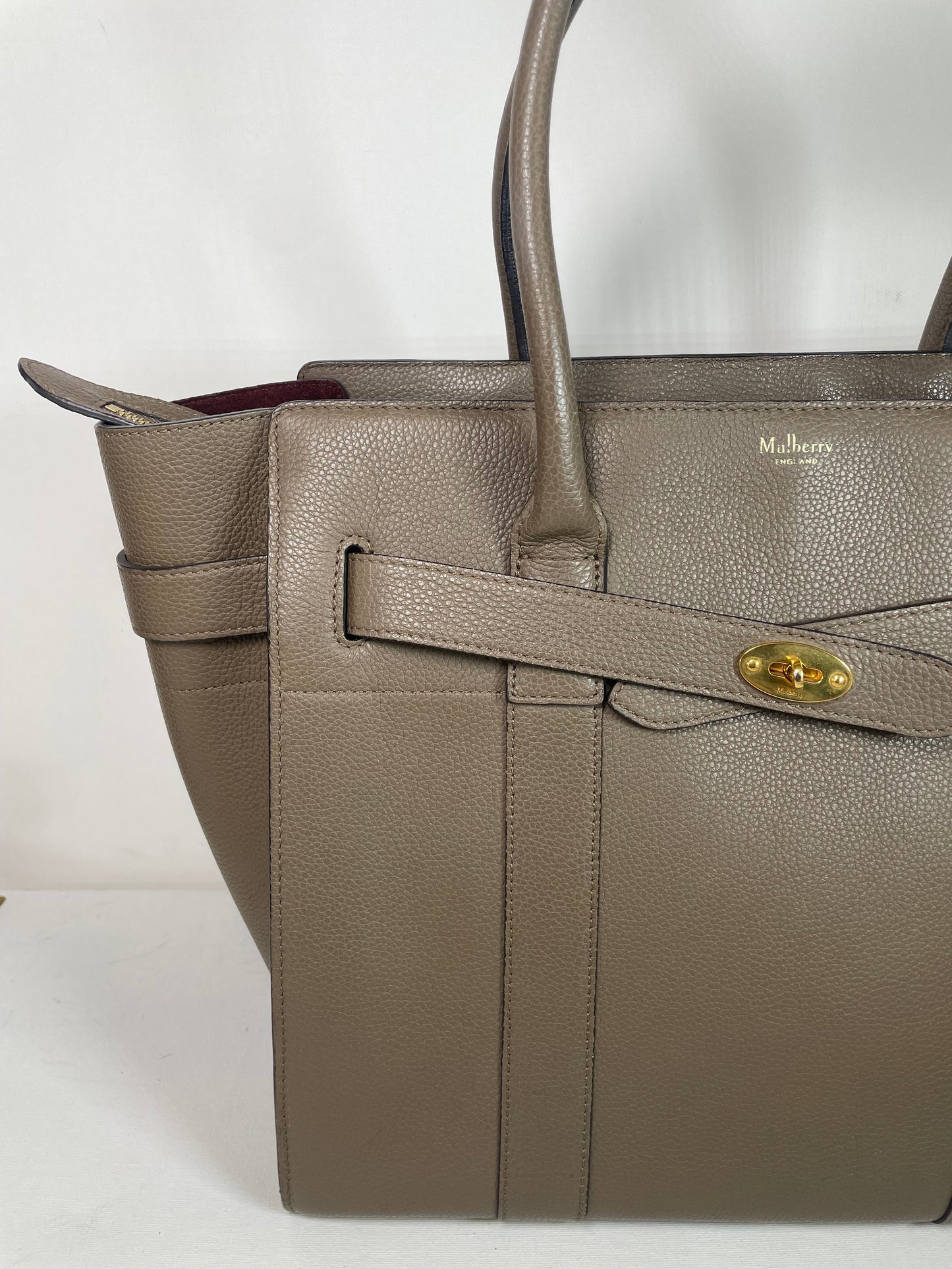 Preloved Mulberry Classic Grain Zipped Bayswater Bag, Large