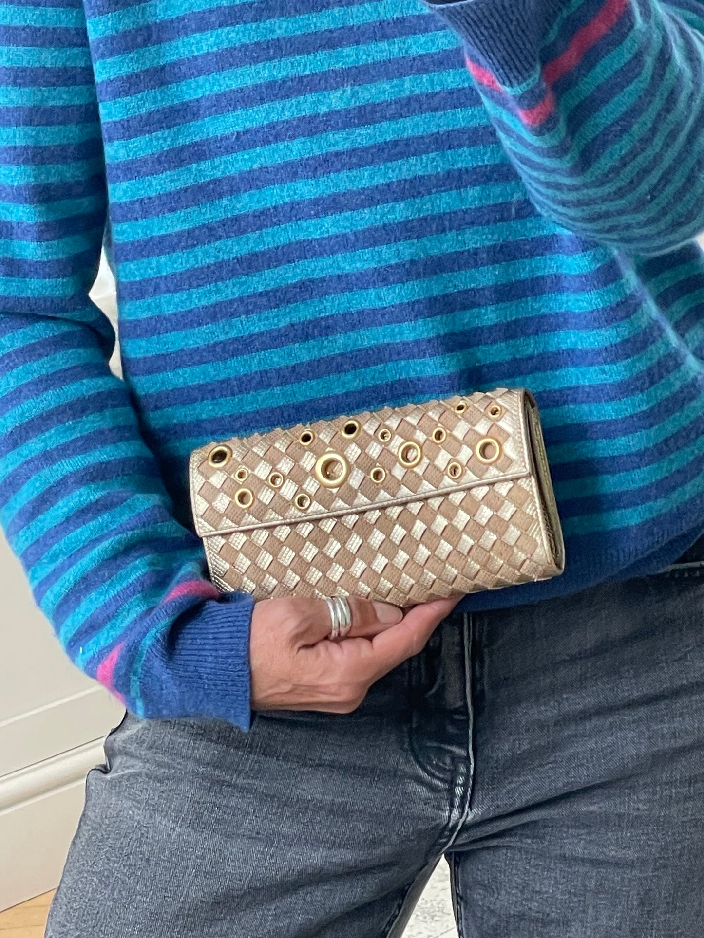 Preloved Bottega Veneta Intrecciato Grommet Continental Wallet