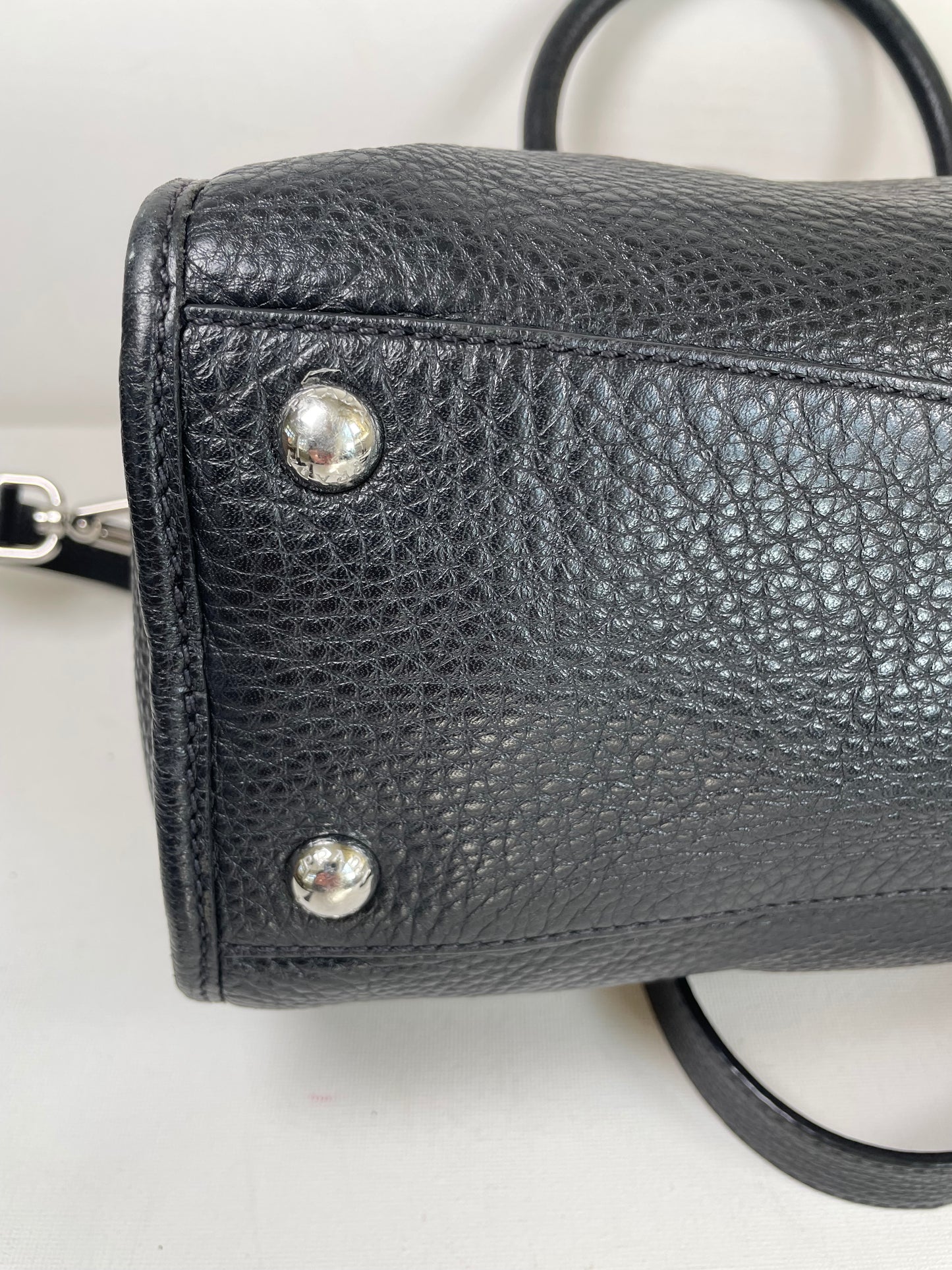 Preloved Prada Vitello Daino Bauletto Bag, Small