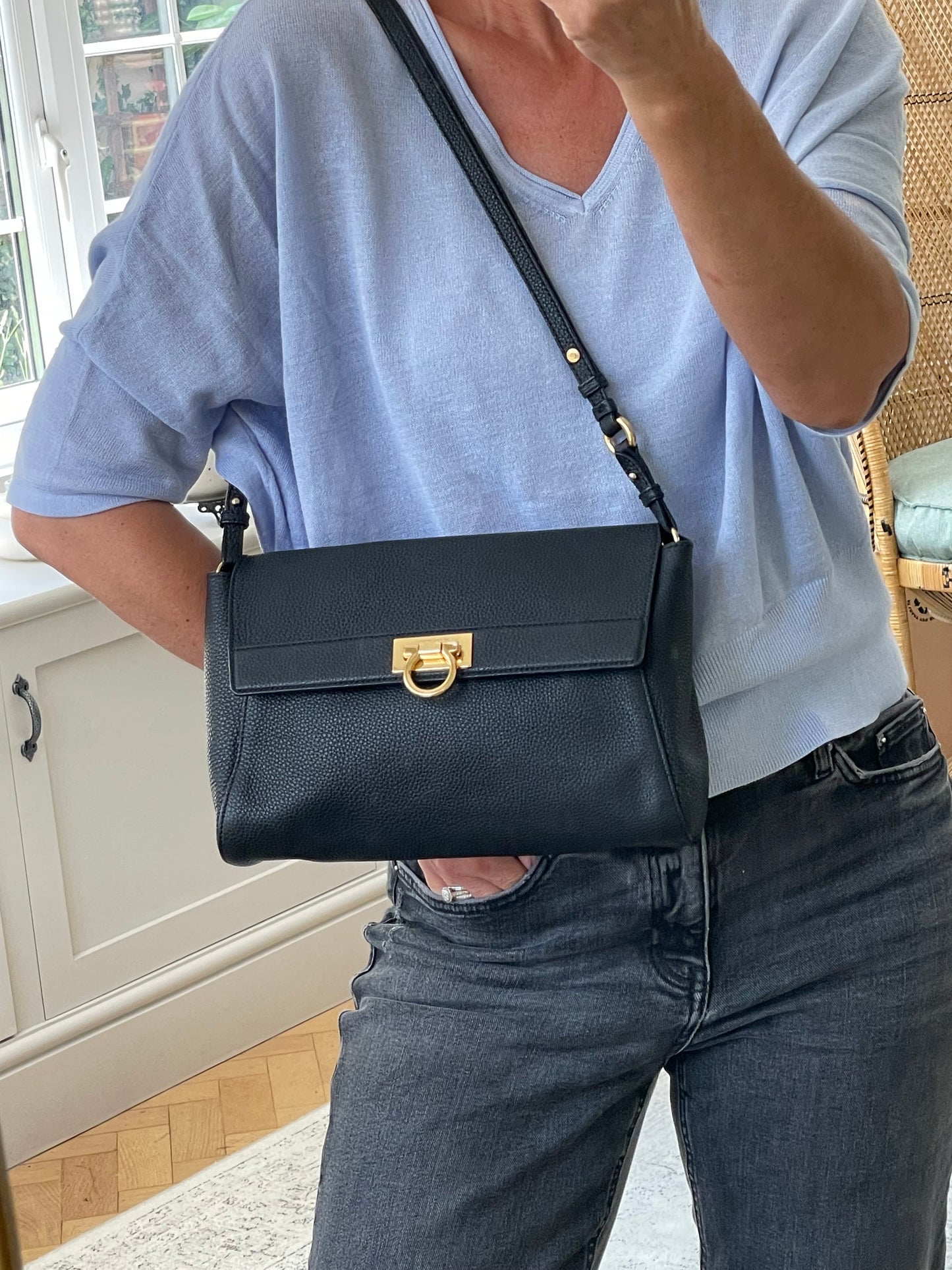 Preloved Salvatore Ferragamo Calfskin Abbey Crossbody Bag