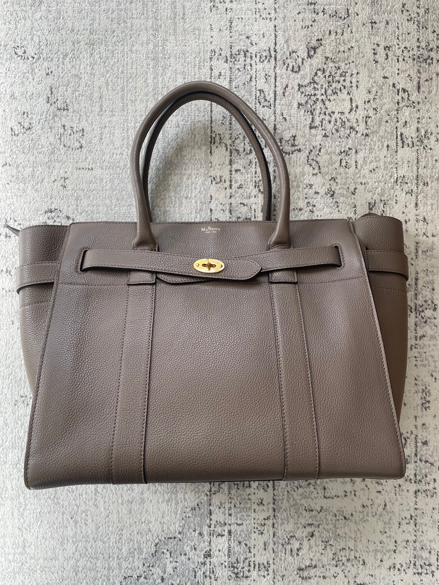 Preloved Mulberry Classic Grain Zipped Bayswater Bag, Large