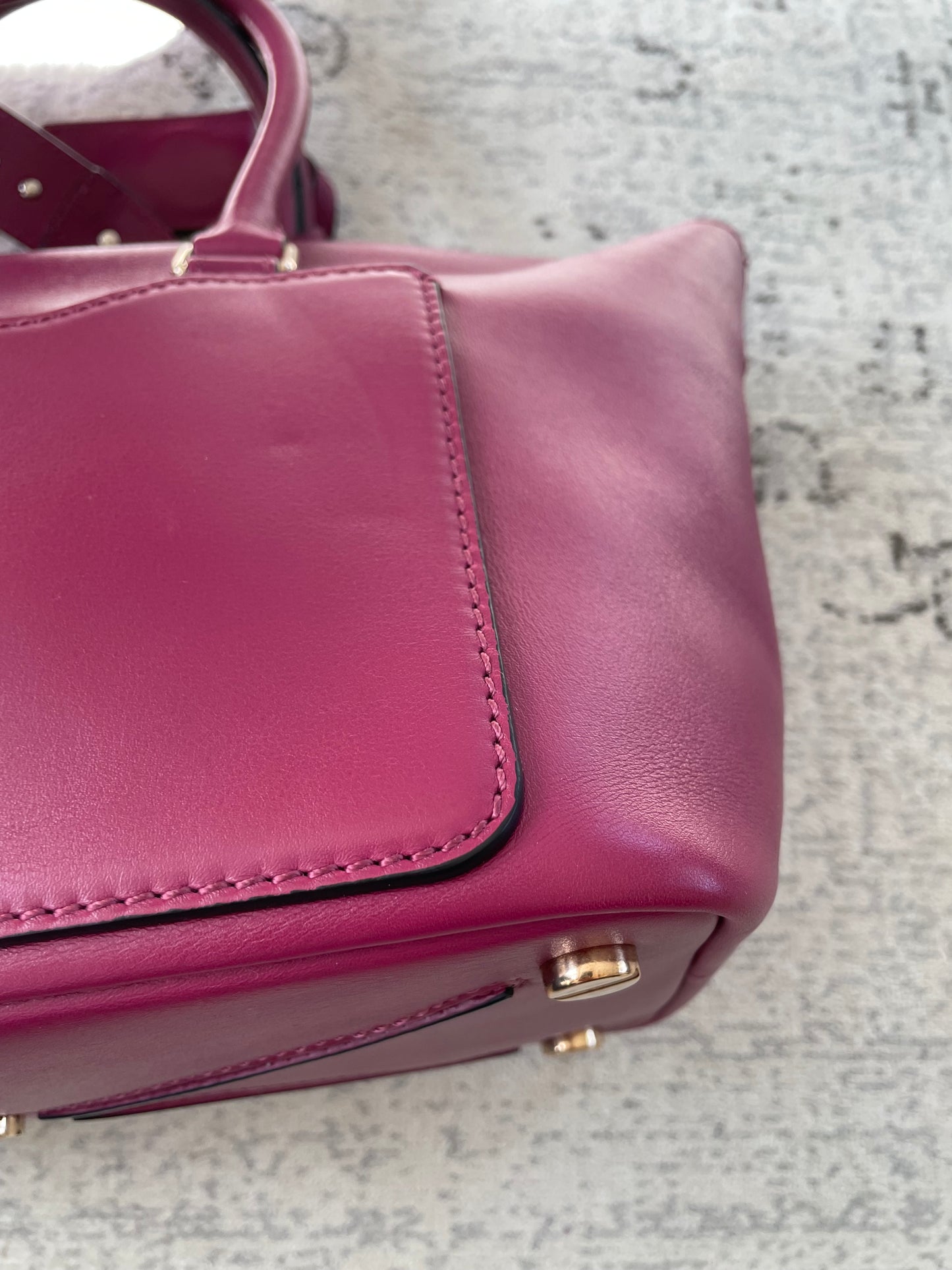 Preloved Valentino Garavani Rockstud Demilune Double Handle Satchel Bag, Small