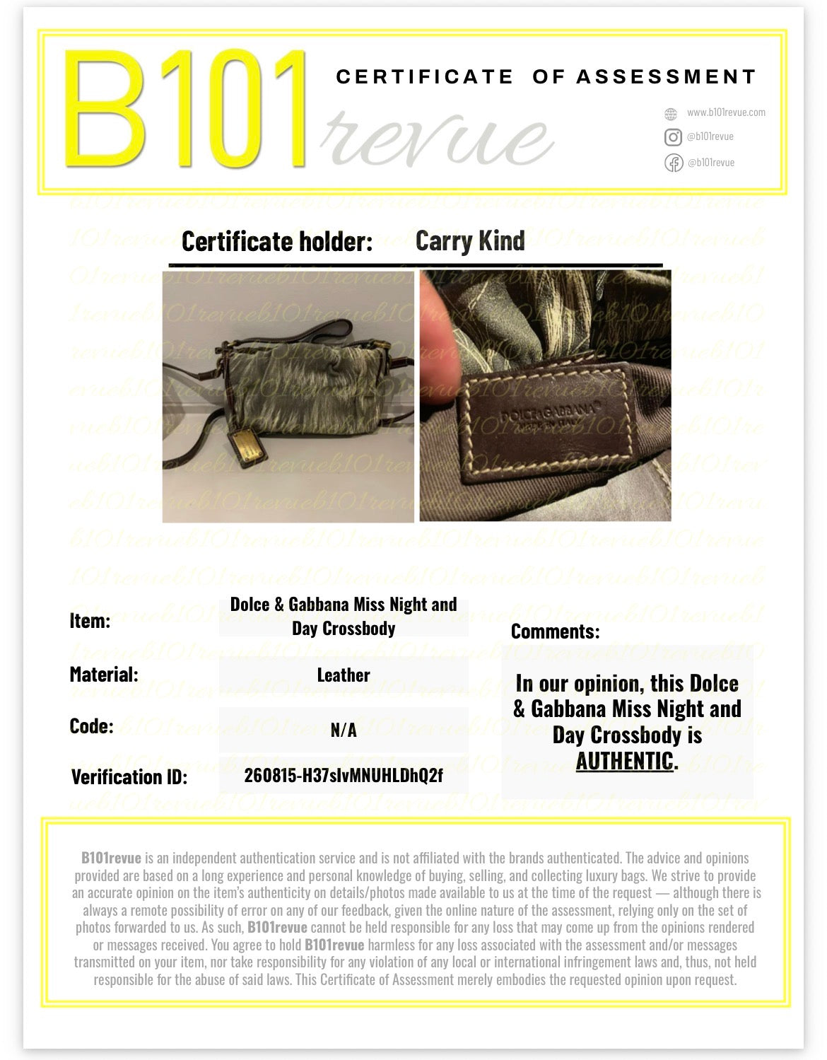 Preloved Dolce and Gabbana's Miss Night and Day bag