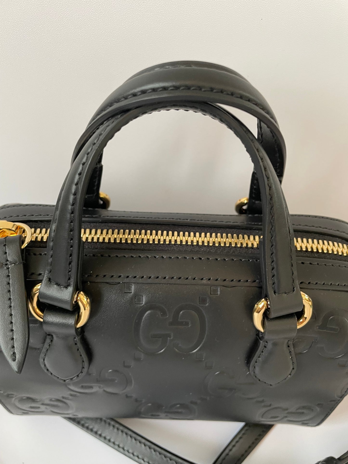Preloved Gucci Boston Bag Crossbody Bag, Super Mini