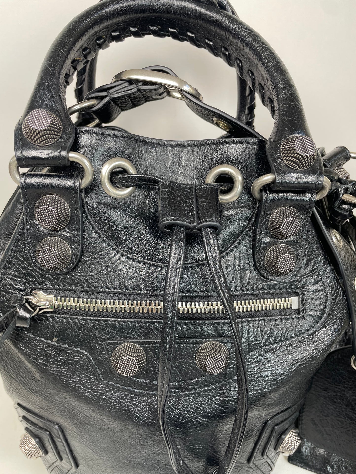 Preloved Balenciaga Agneau Arena Le Cagole Bucket Bag, Small