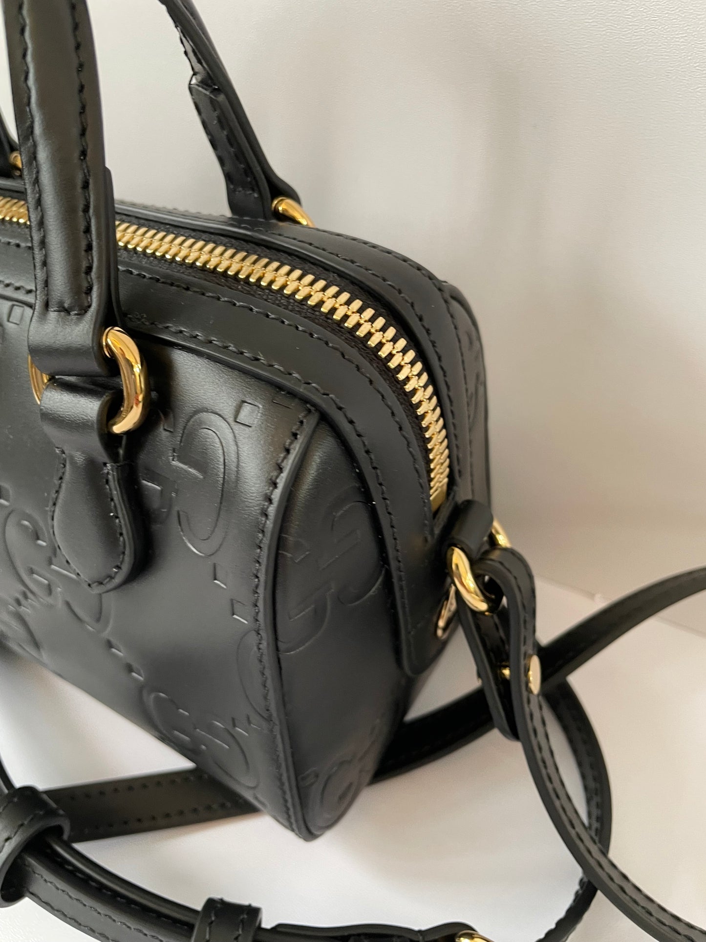 Preloved Gucci Boston Bag Crossbody Bag, Super Mini