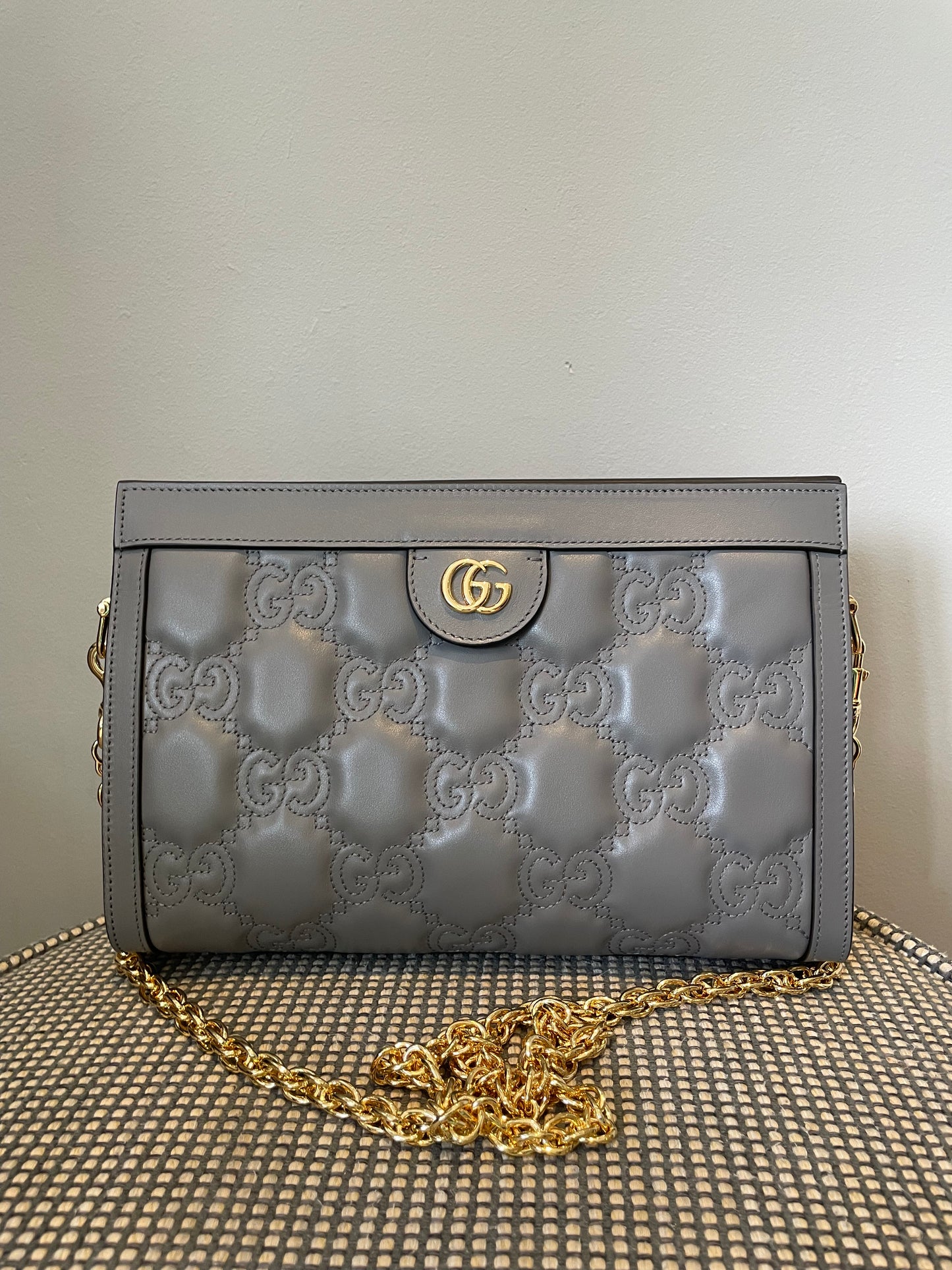 Preloved Gucci GG Matelasse Slim Chain Shoulder Bag, Small
