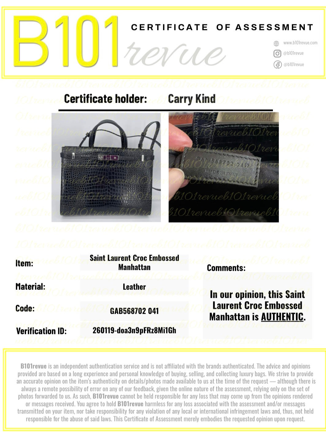 Preloved Saint Laurent Manhattan Tote Bag with Long Strap