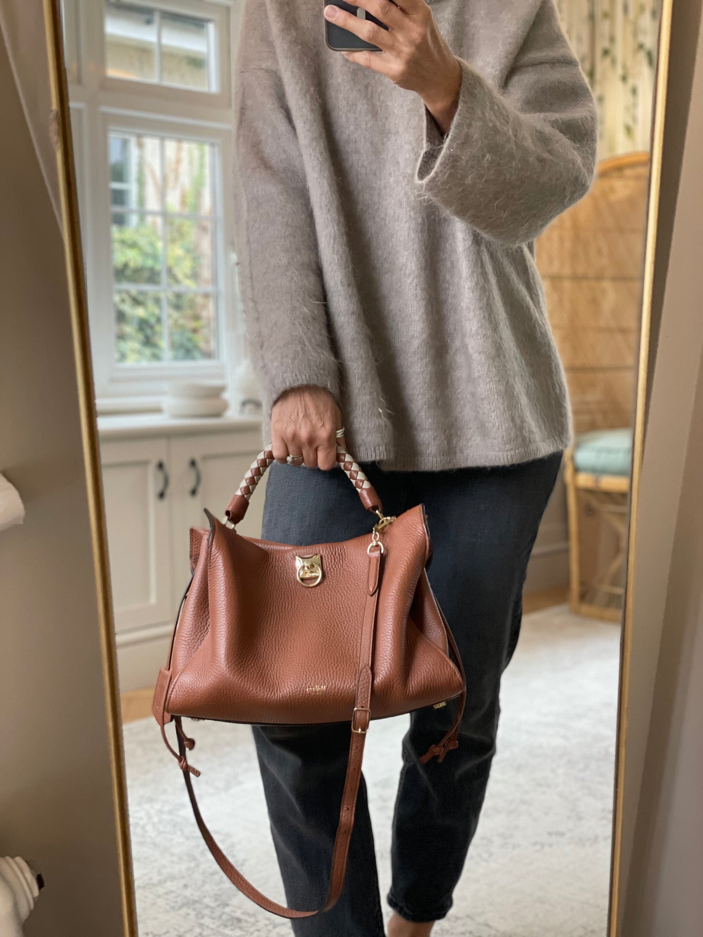 Preloved Mulberry Iris Top Handle Tote Bag, Large