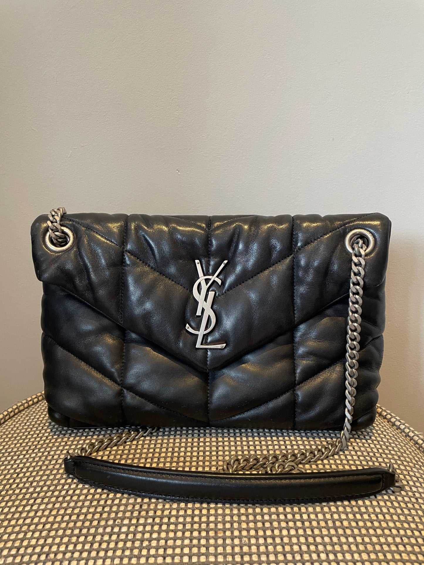 Preloved Saint Laurent Quilted LouLou Puffer Bag, Small