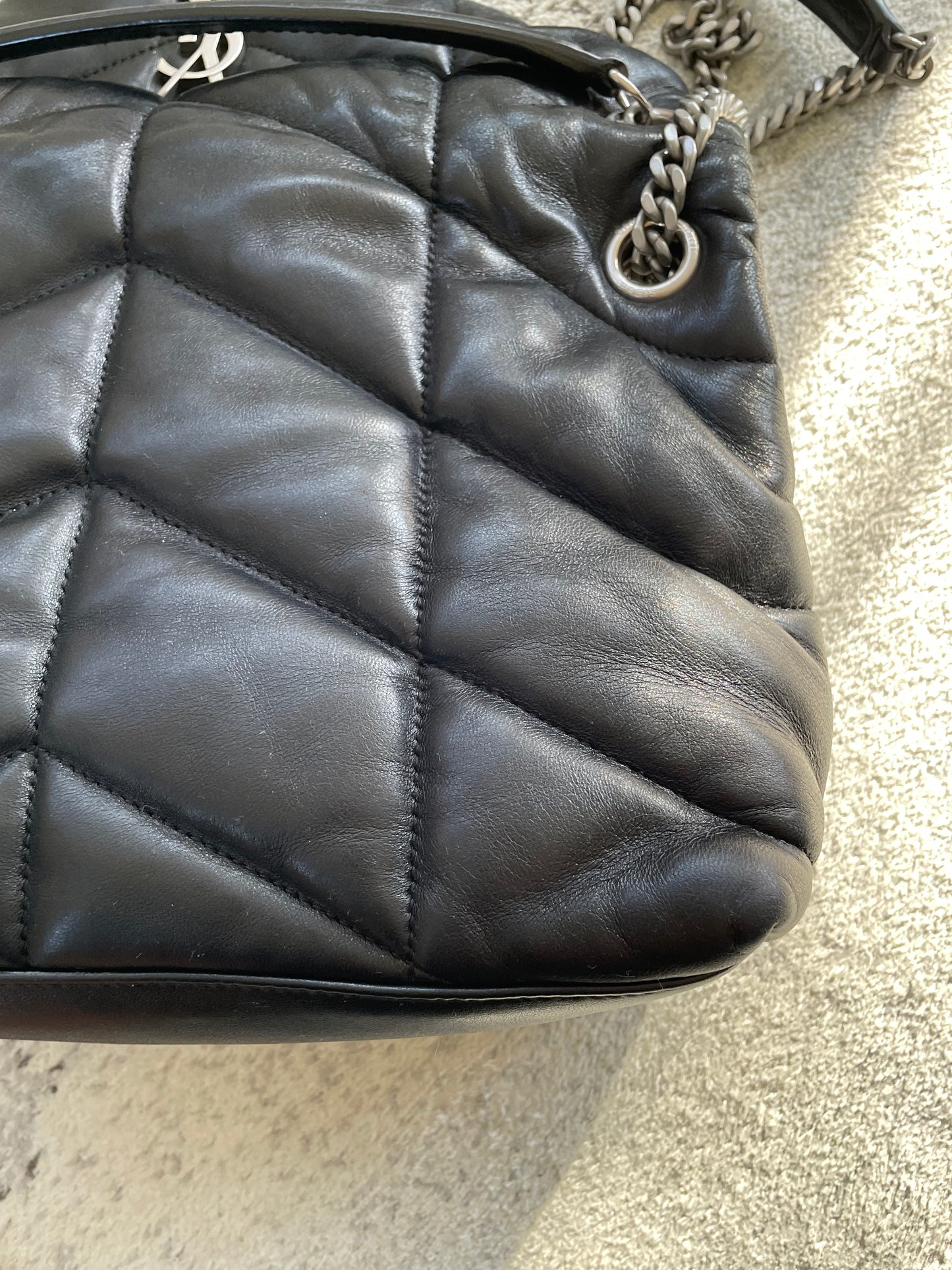 Preloved Saint Laurent Quilted LouLou Puffer Bag, Small