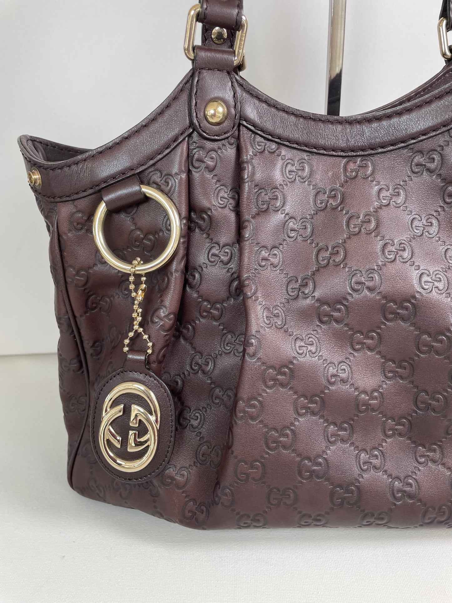 Preloved Gucci Sukey Monogram Guccissima Shoulder Bag, Medium