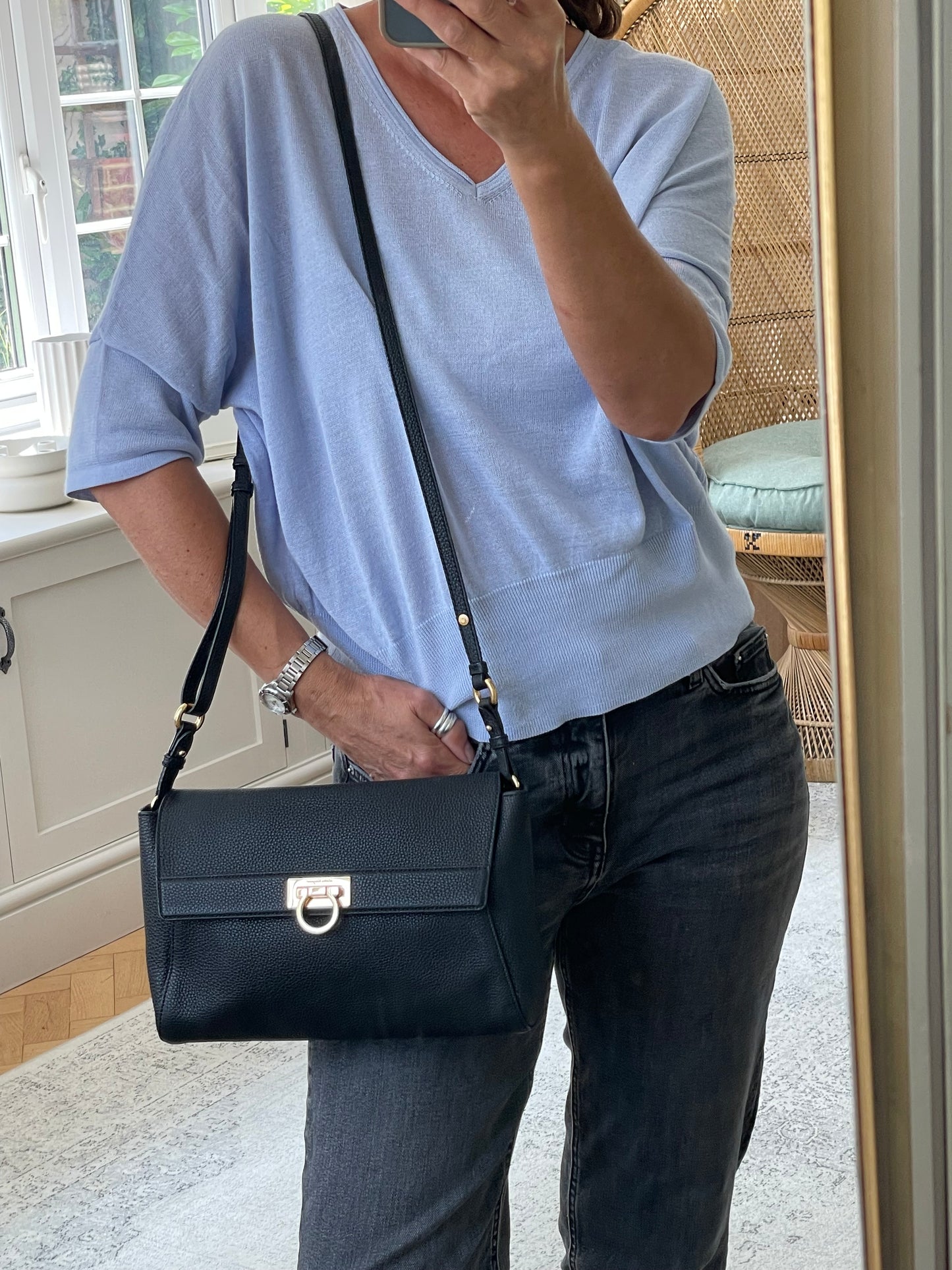 Preloved Salvatore Ferragamo Calfskin Abbey Crossbody Bag