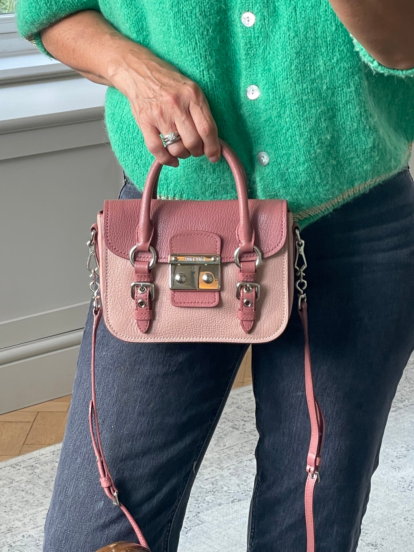 Preloved Miu Miu Madras Lock Crossbody Bag