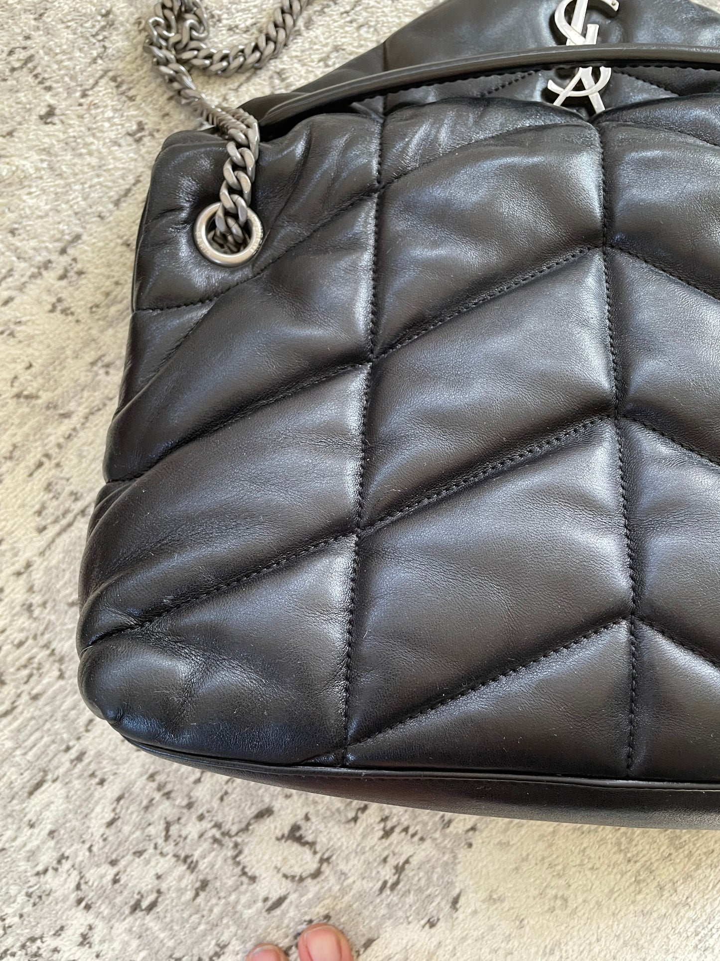 Preloved Saint Laurent Quilted LouLou Puffer Bag, Small