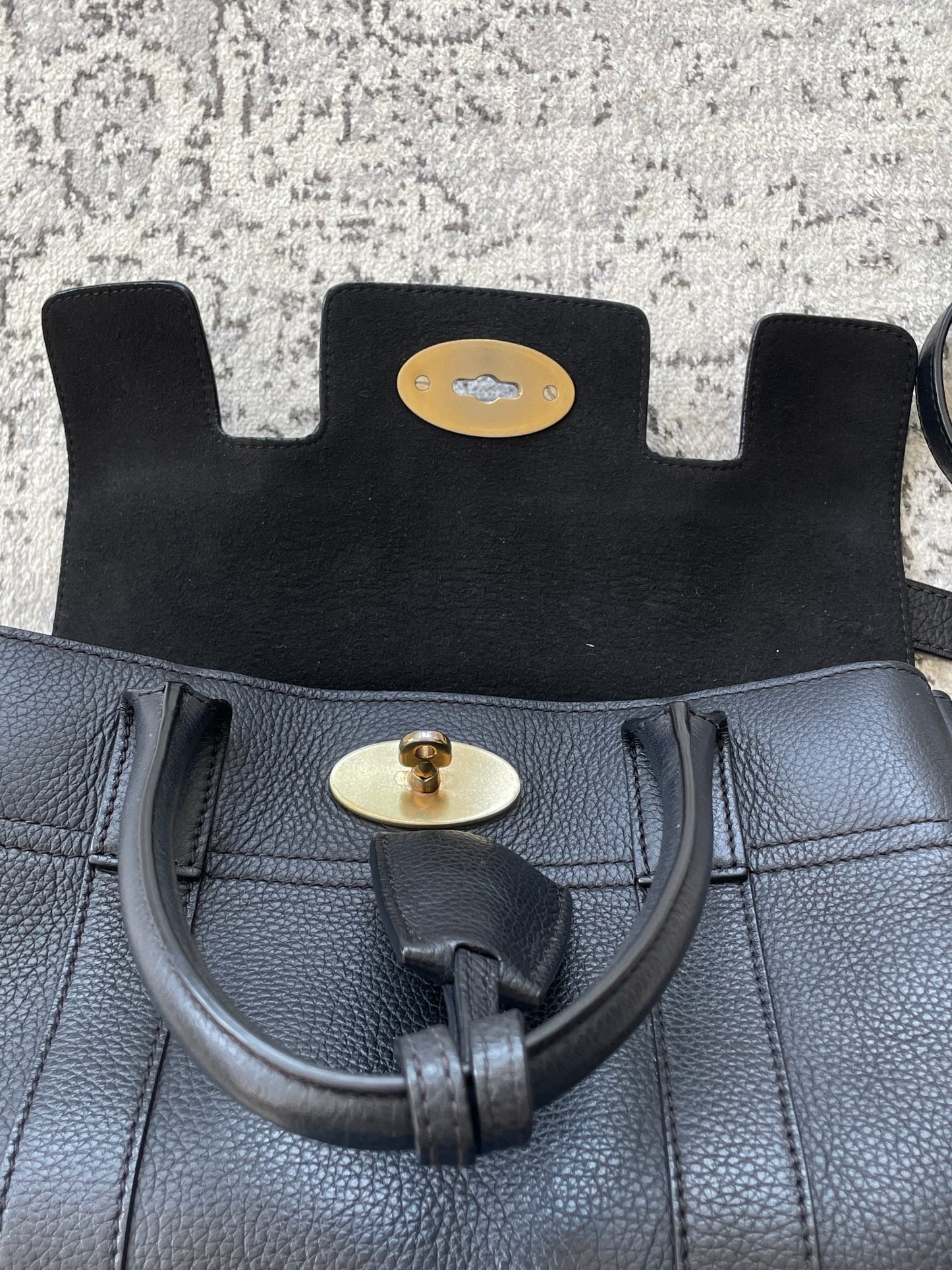 Preloved Mulberry Bayswater Satchel Bag with Long Strap, Small