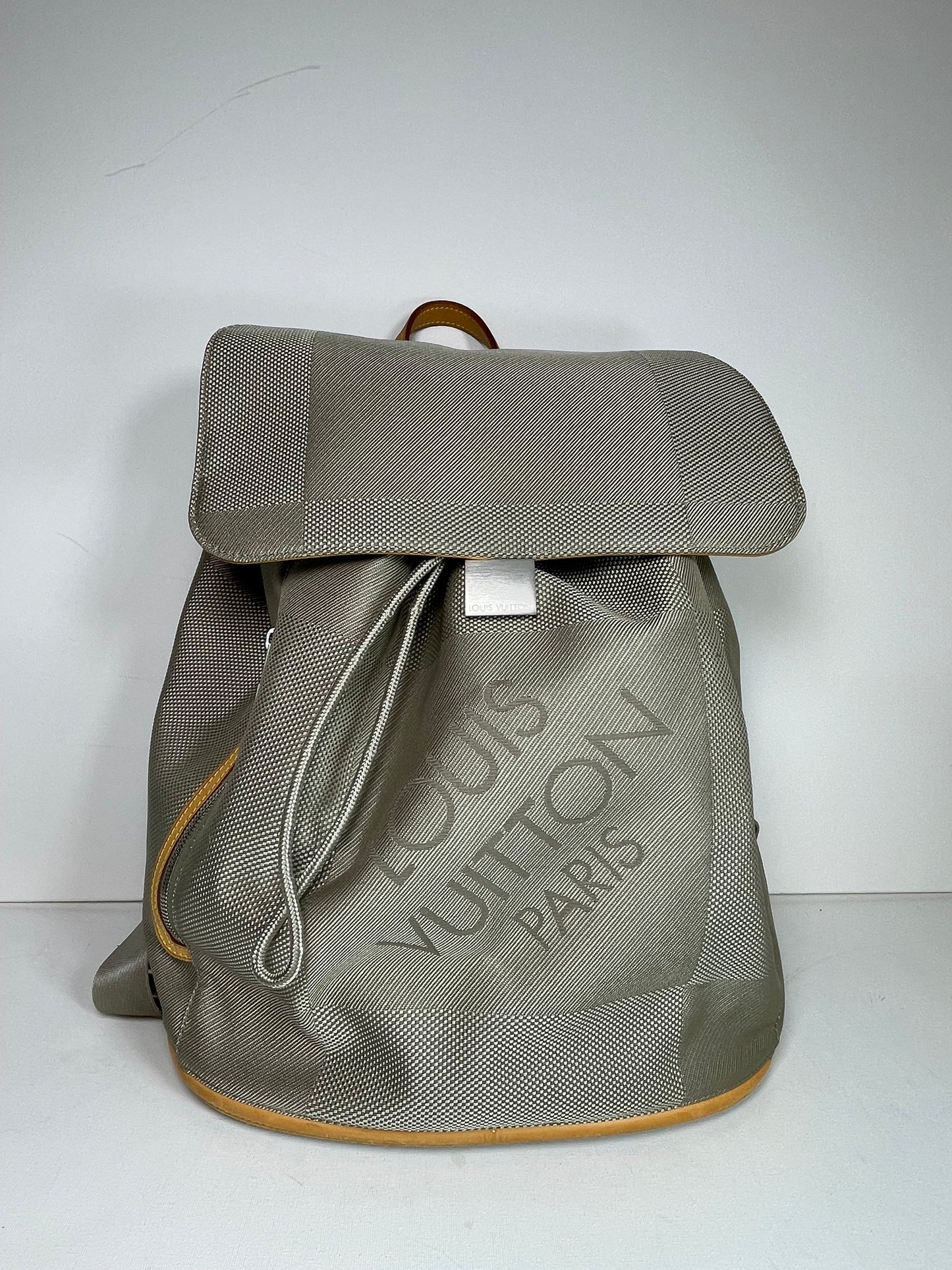 Preloved Louis Vuitton Pioneer Backpack in Damier Jean Canvas and Sable Silvertone Hardware