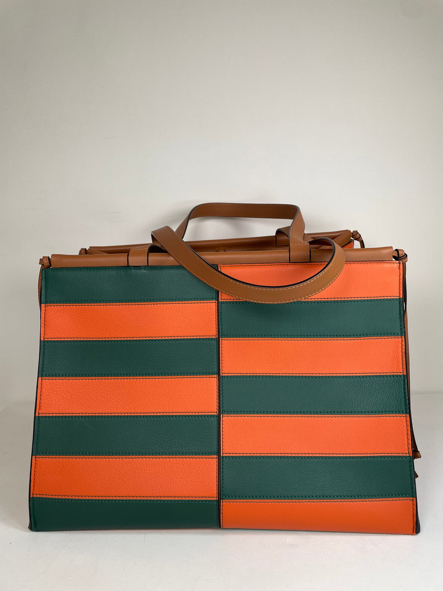 Preloved Loewe Striped Cushion Shopping Tote Bag, Large
