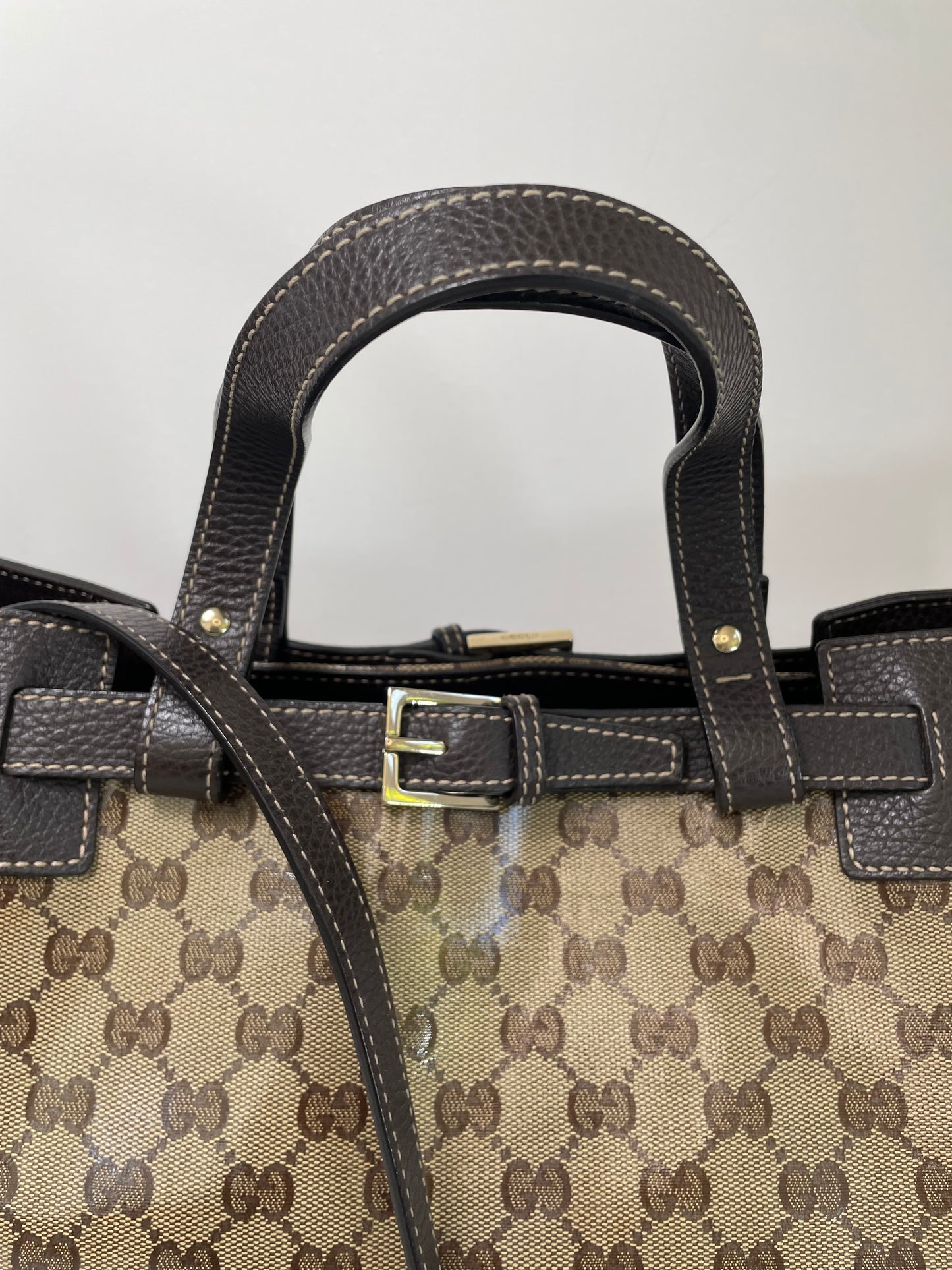 Preloved Gucci GG Crystal Coated Canvas Belted Tote Bag