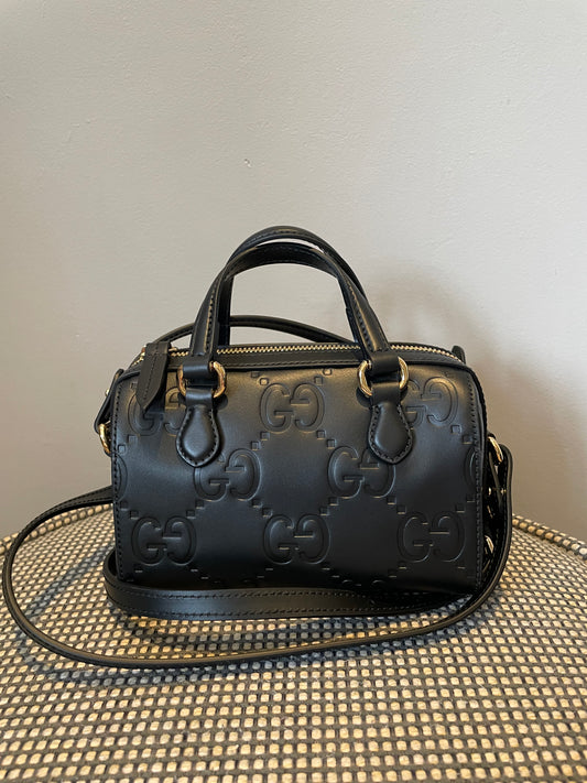 Preloved Gucci Boston Bag Crossbody Bag, Super Mini