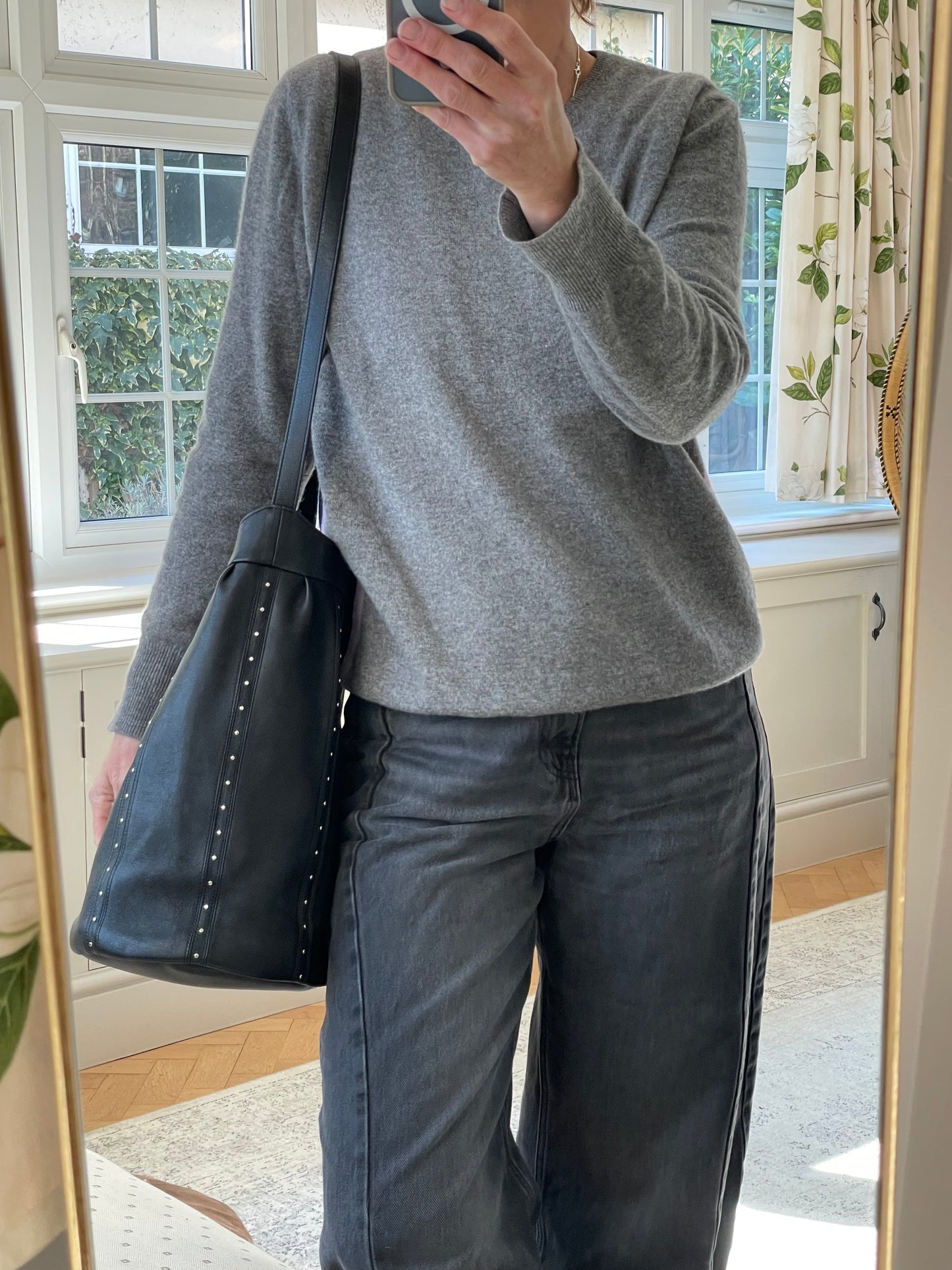 Preloved Celine Studded Shoulder Bucket Bag
