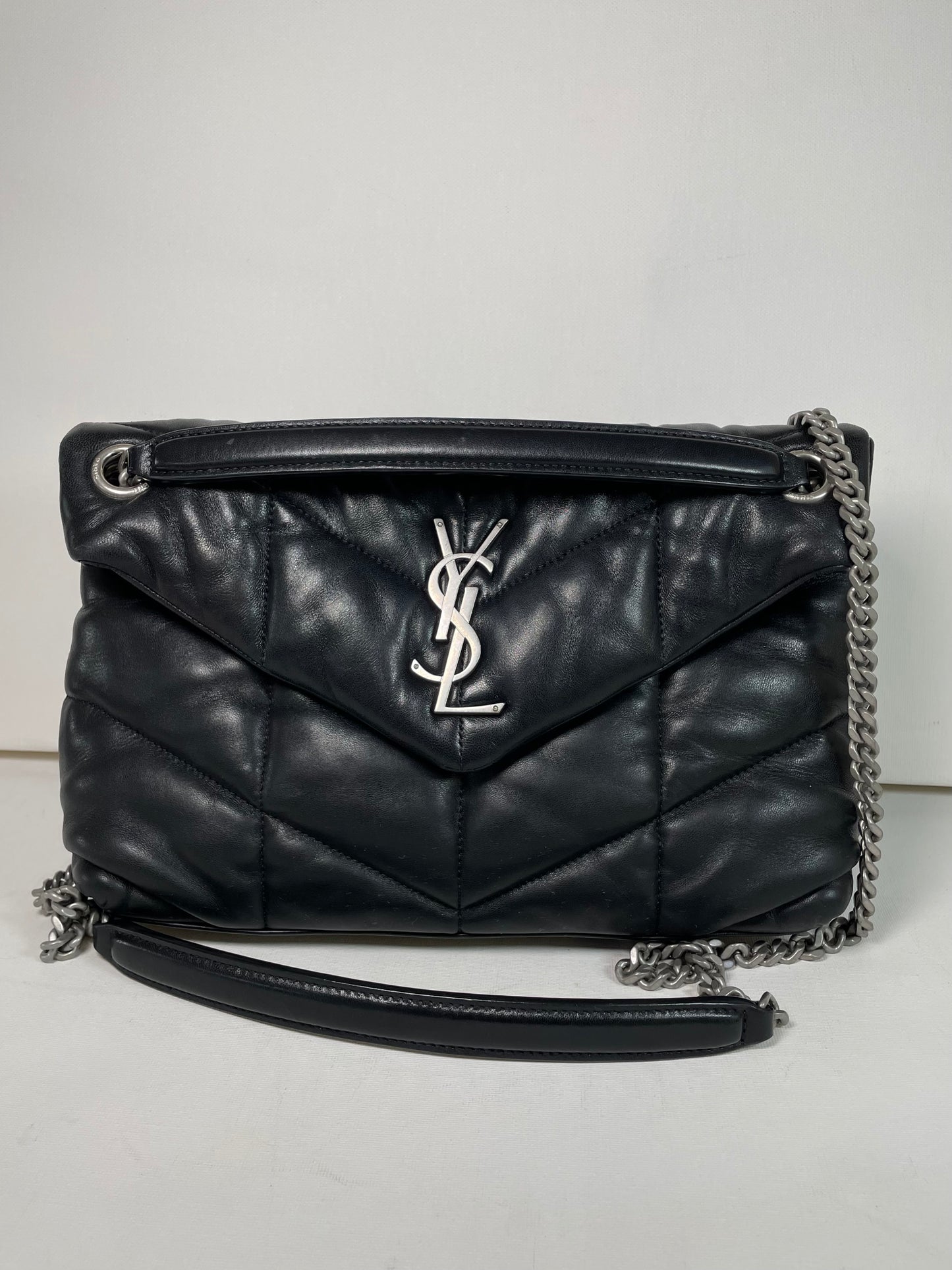 Preloved Saint Laurent Quilted LouLou Puffer Bag, Small