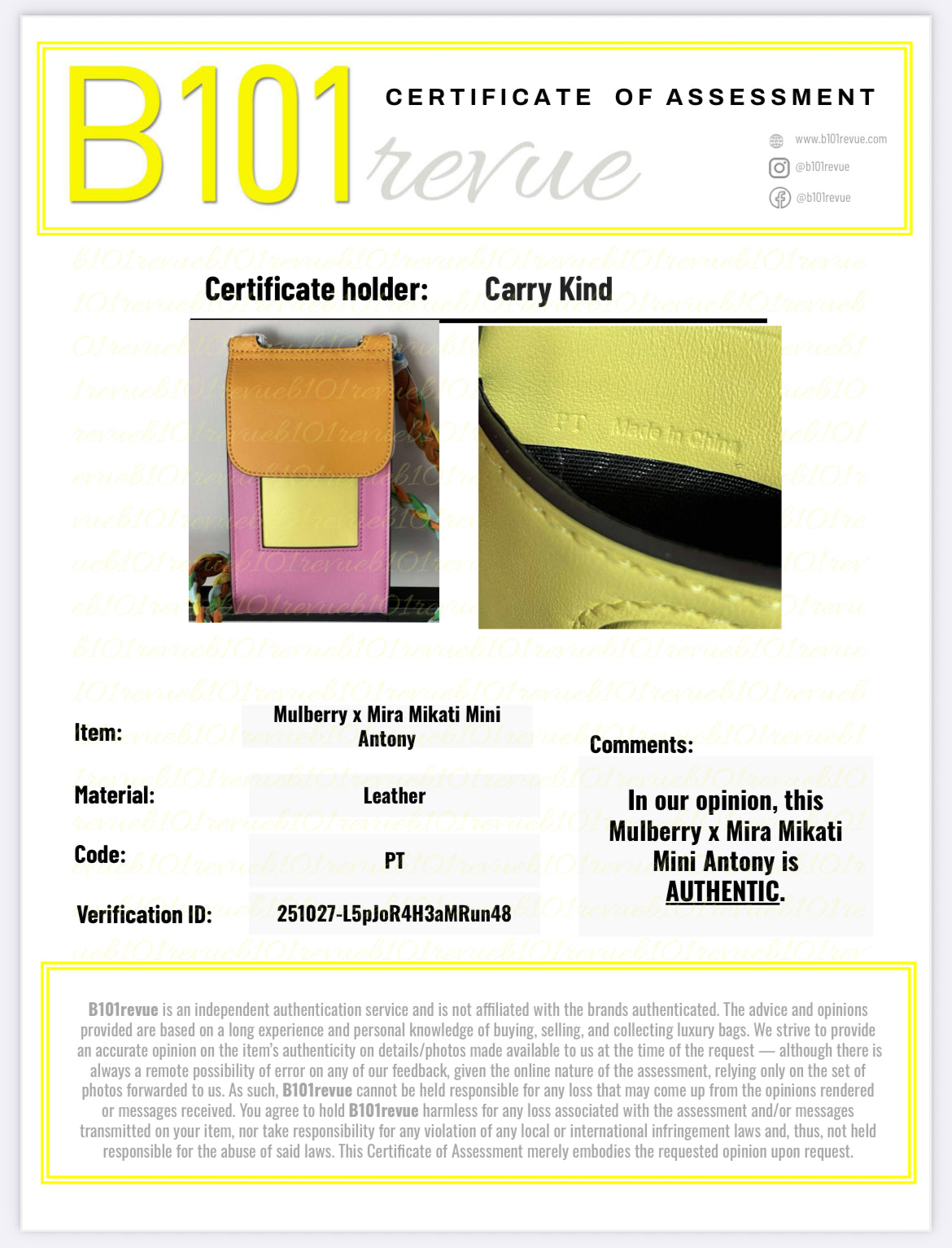 Preloved Mulberry x Mira Mikati Antony Pouch, Mini