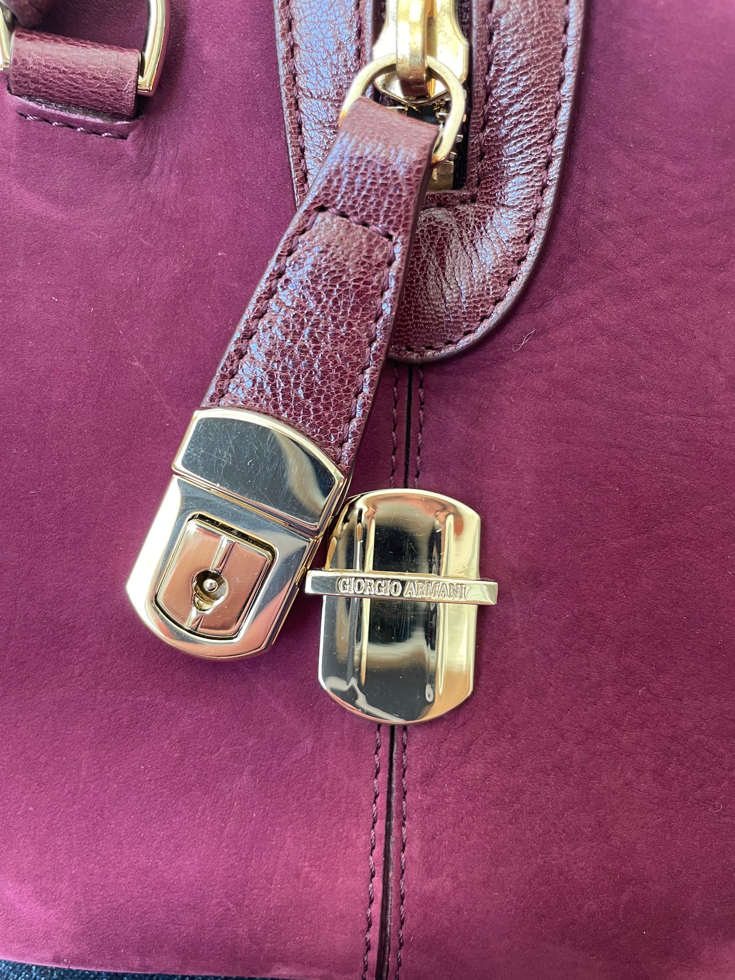Preloved Giorgio Armani Boston Bag with long strap