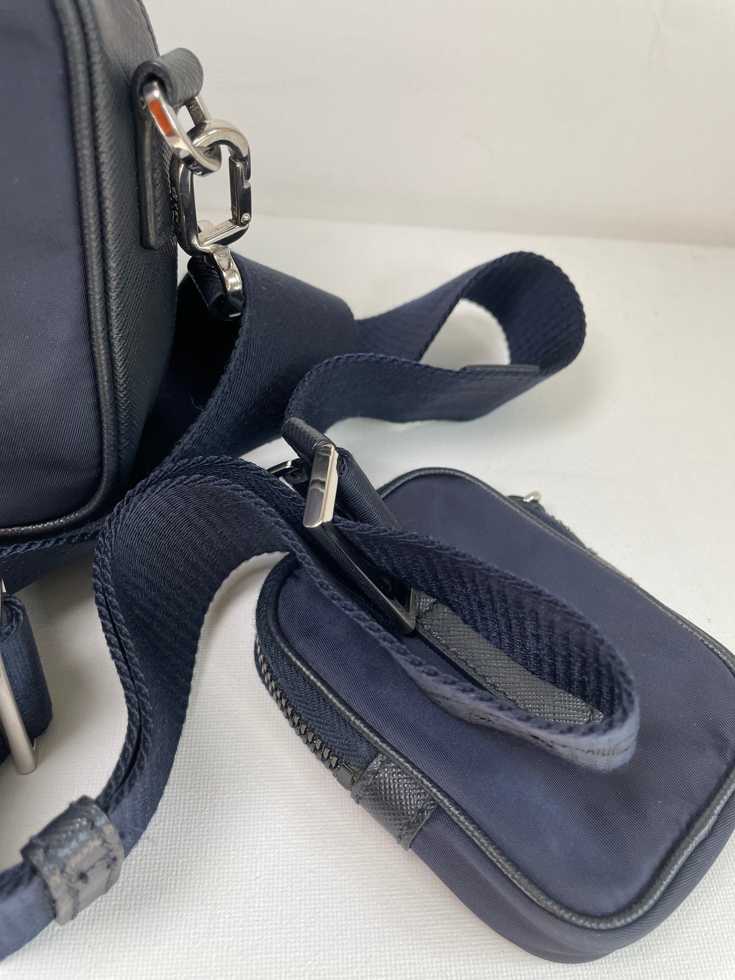 Preloved Prada Re-Nylon and Saffiano leather crossbody camera bag