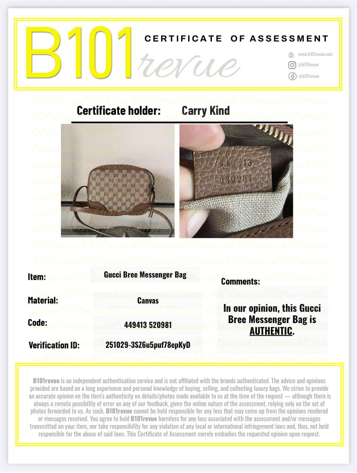 Preloved Gucci Bree Monogram Crossbody Bag