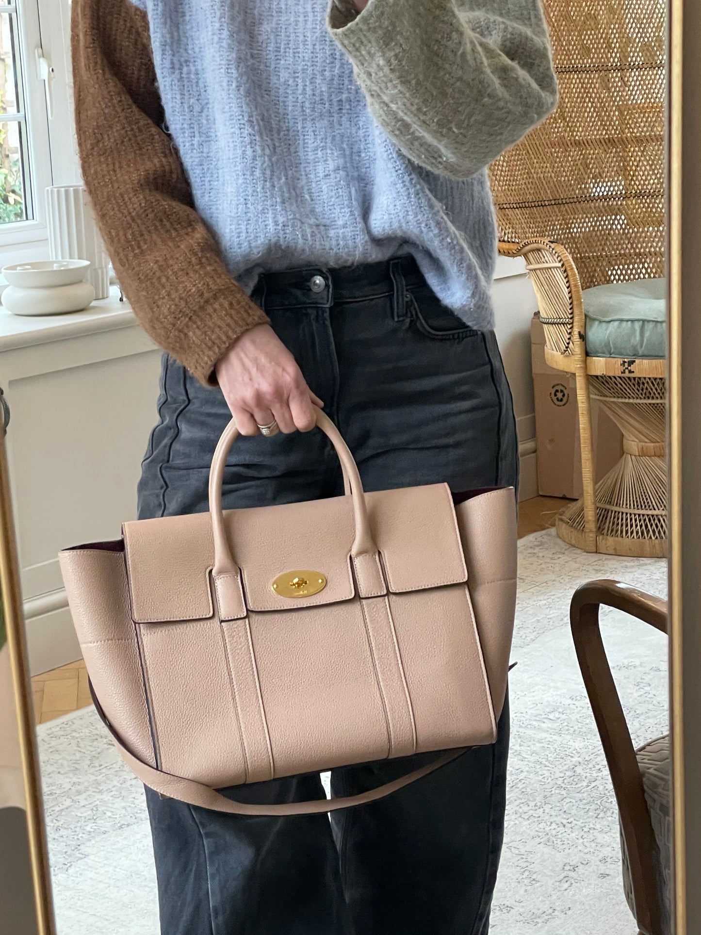 Preloved Mulberry Bayswater Tote Bag with Long Strap