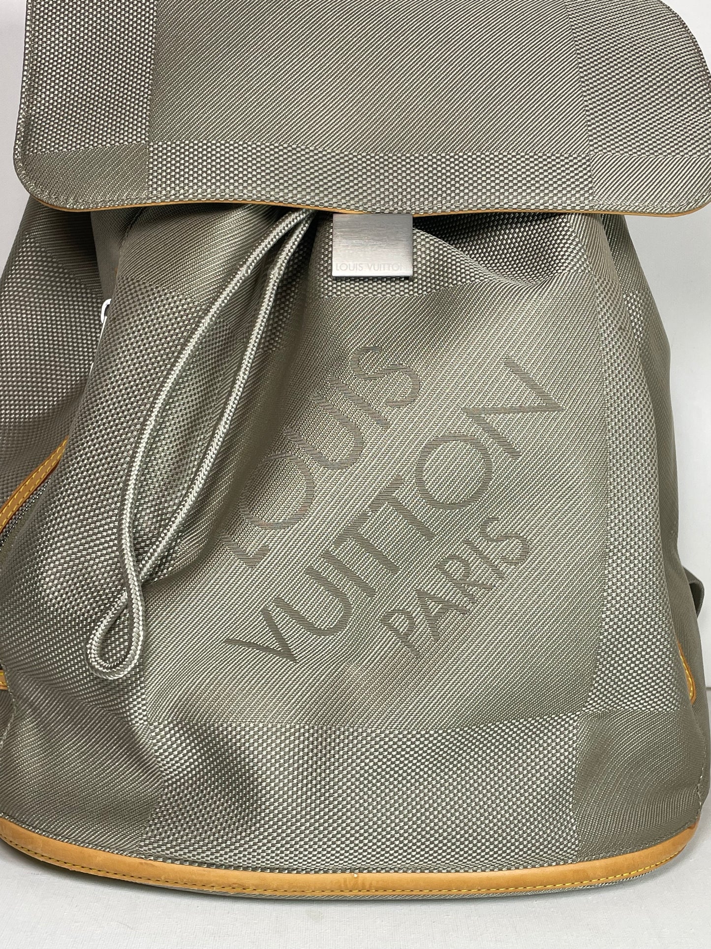 Preloved Louis Vuitton Pioneer Backpack in Damier Jean Canvas and Sable Silvertone Hardware