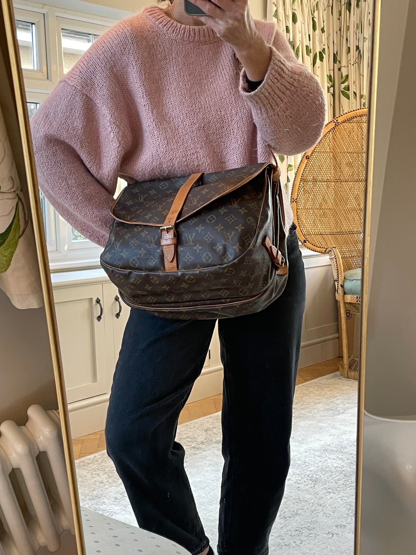 Preloved Vintage Louis Vuitton Saumur 35 Messenger Bag, large