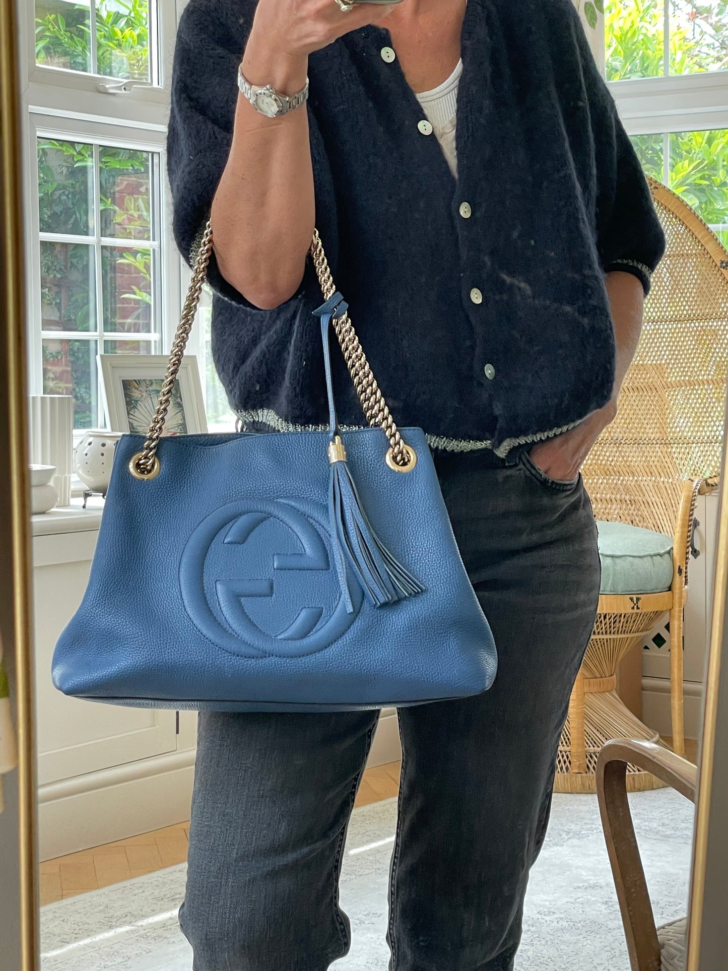Preloved Gucci Soho Chain Shoulder Tote Bag, Medium