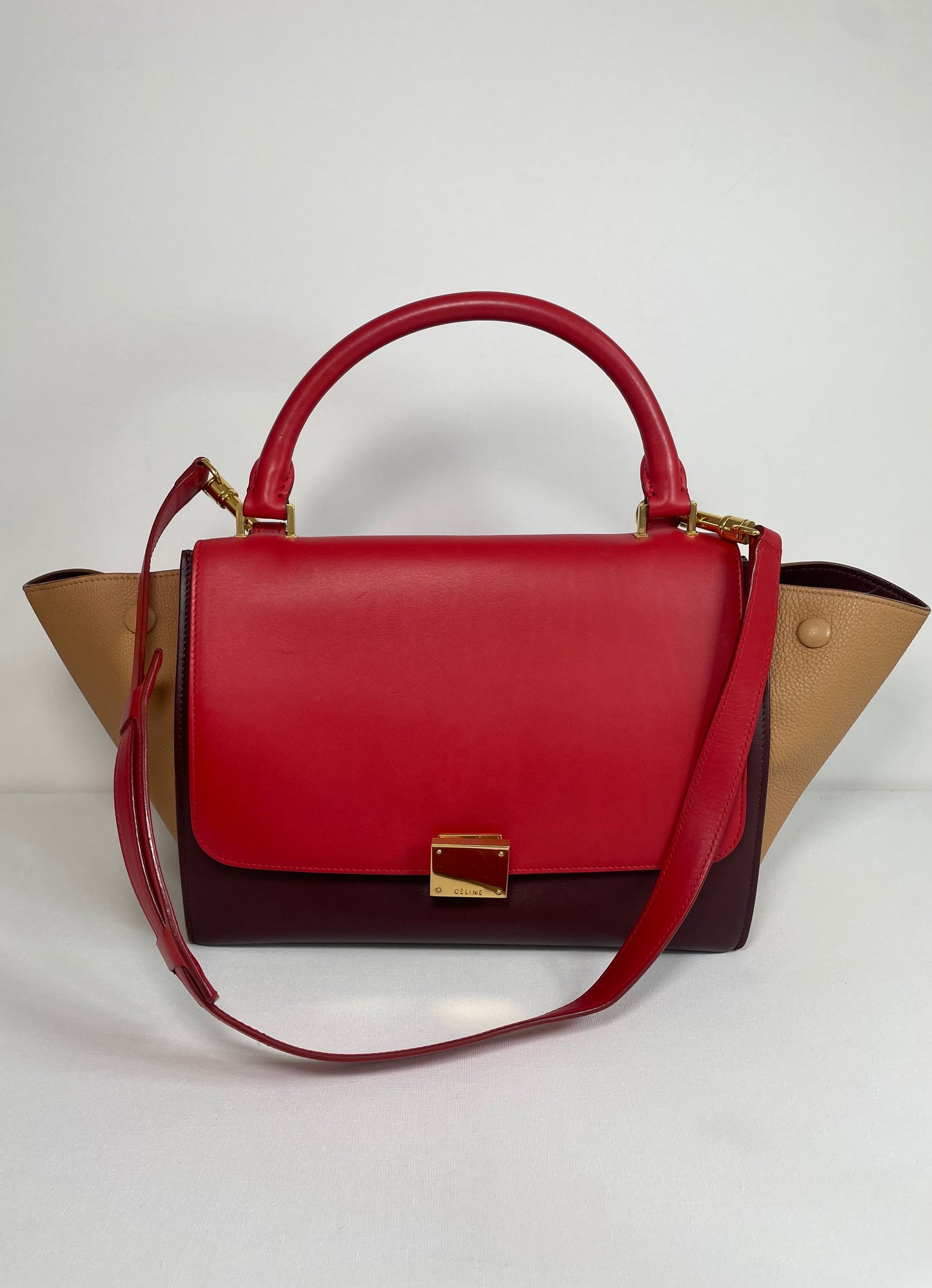 Preloved Celine Trapeze Satchel Bag, Small