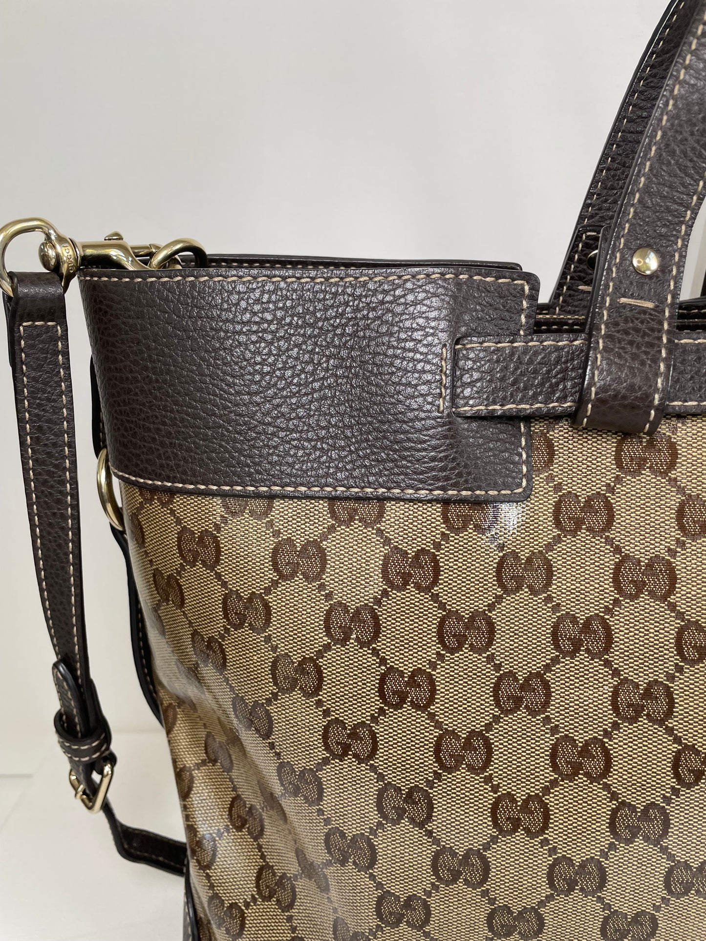 Preloved Gucci GG Crystal Coated Canvas Belted Tote Bag