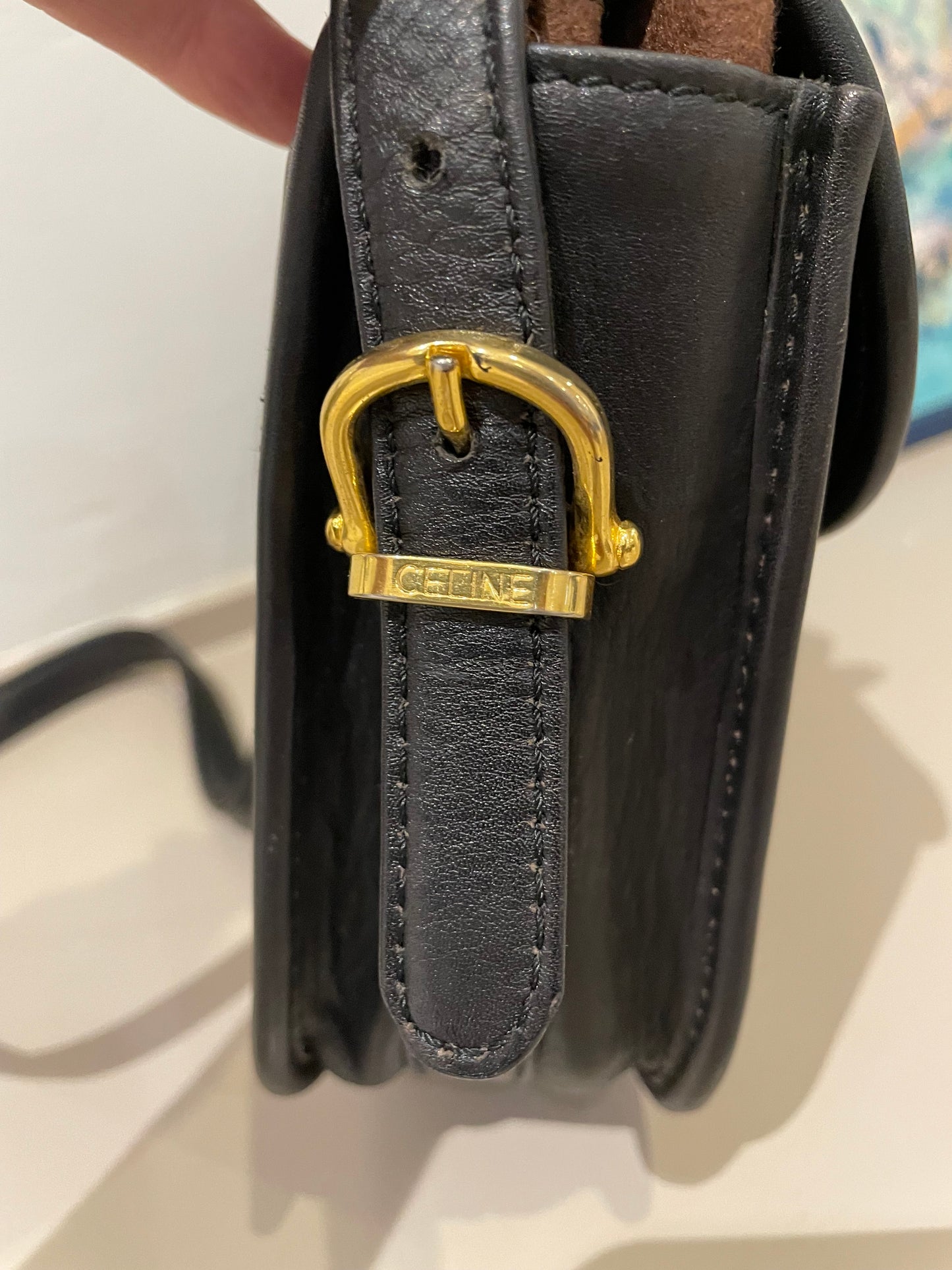 Preloved Celine Lock Shoulder Bag, Vintage