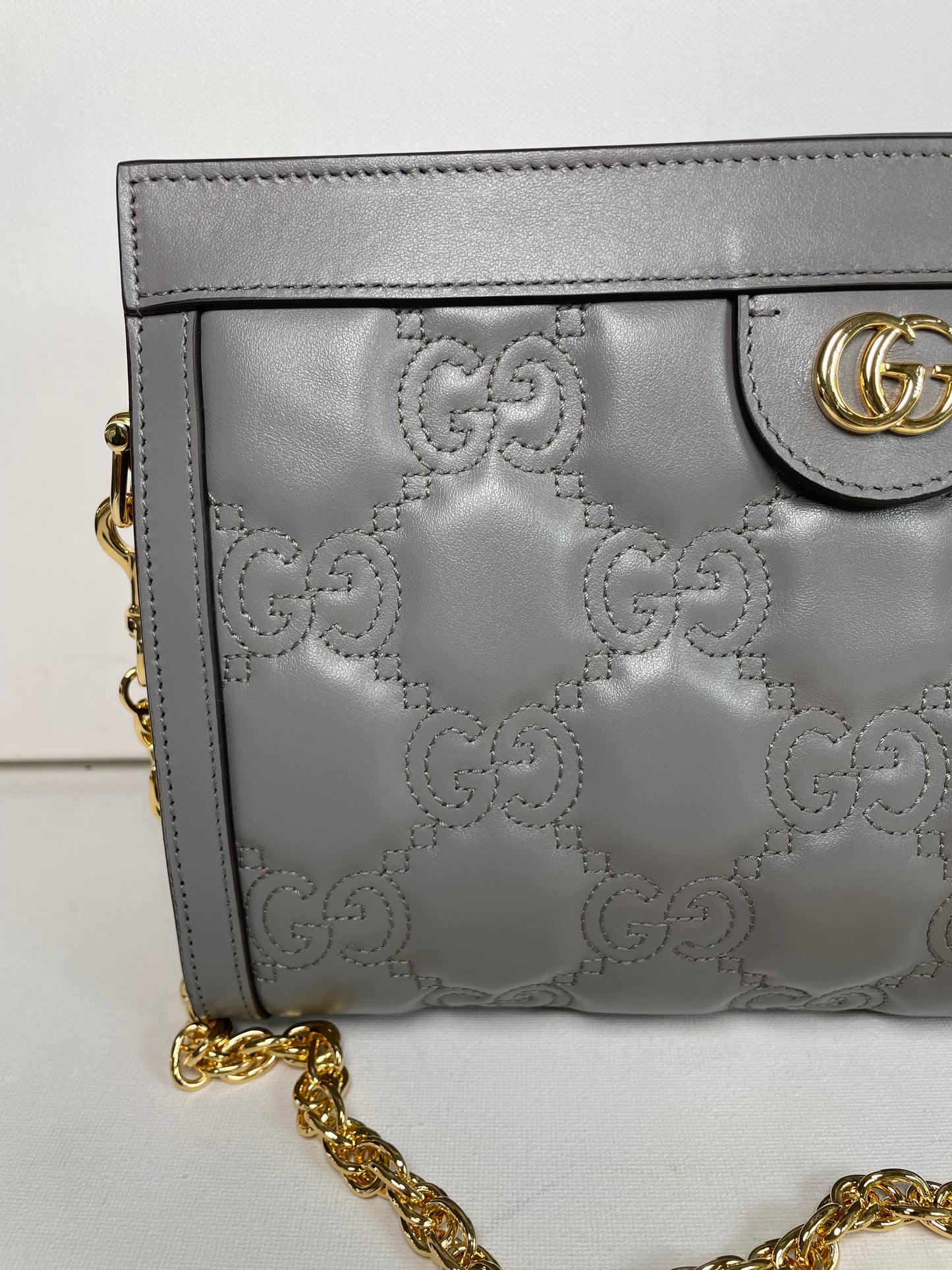 Preloved Gucci GG Matelasse Slim Chain Shoulder Bag, Small