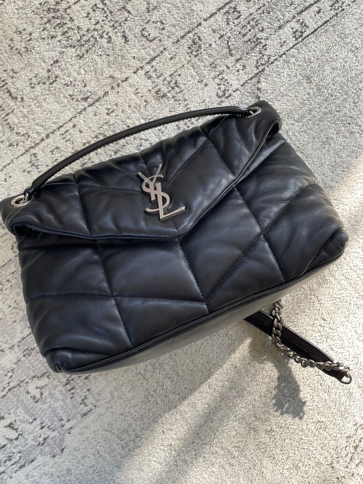 Preloved Saint Laurent Quilted LouLou Puffer Bag, Small