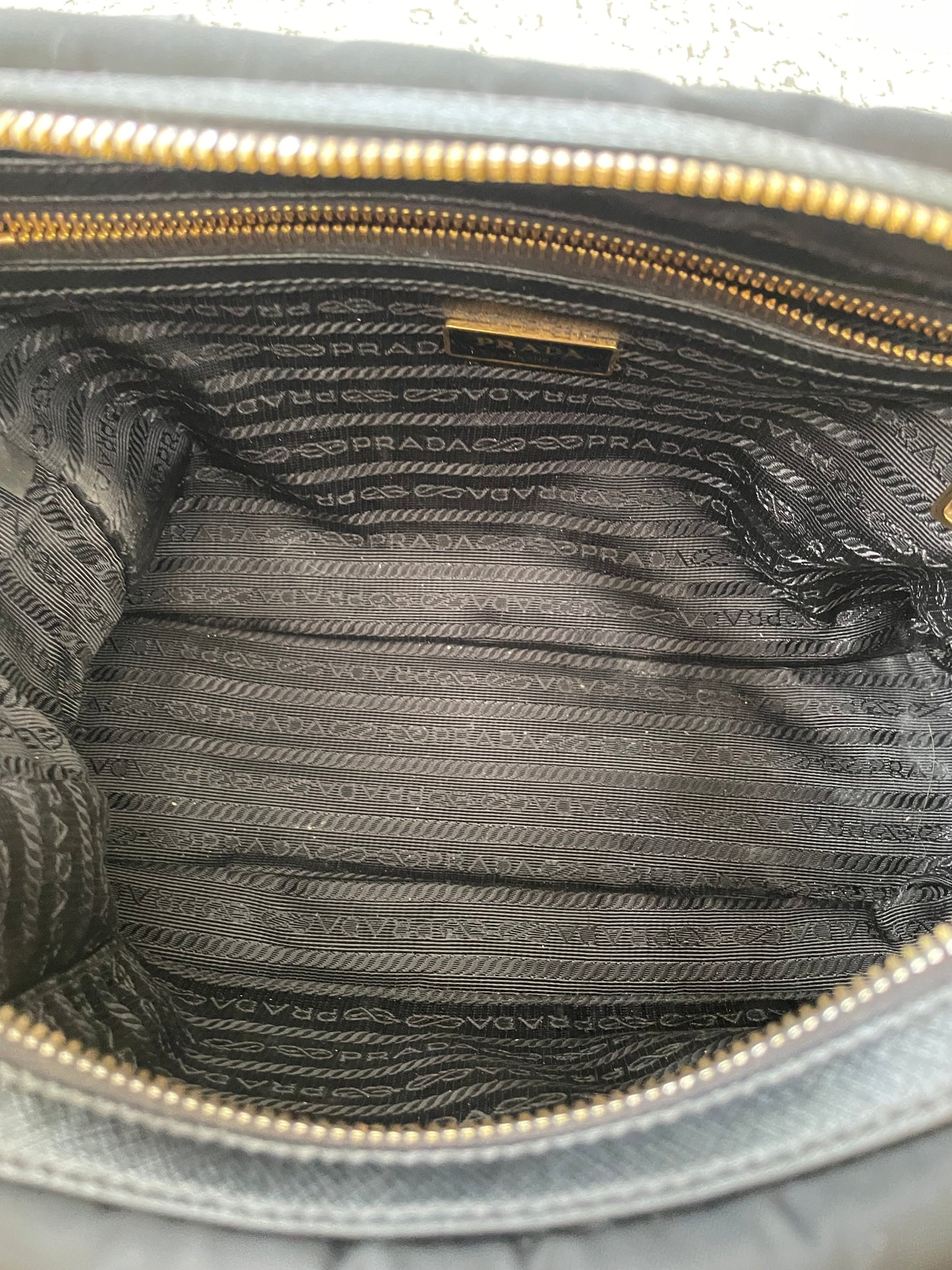 Preloved Prada Top Handle Tote Bag with Long Strap