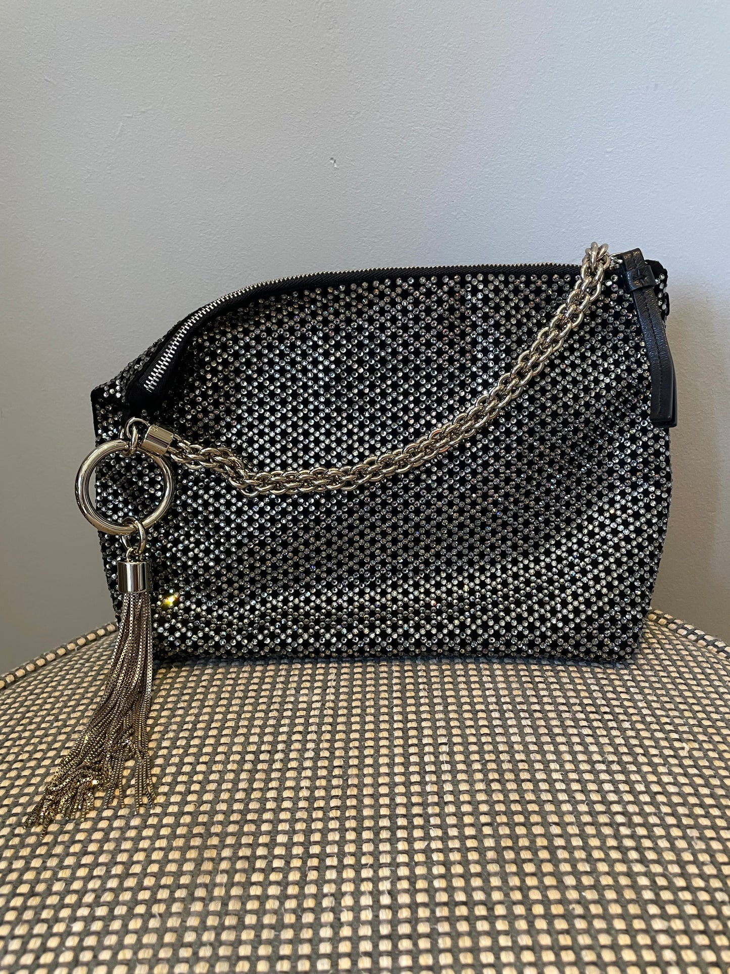 Preloved Jimmy Choo Sequin studded Crystal Tassel Callie Clutch